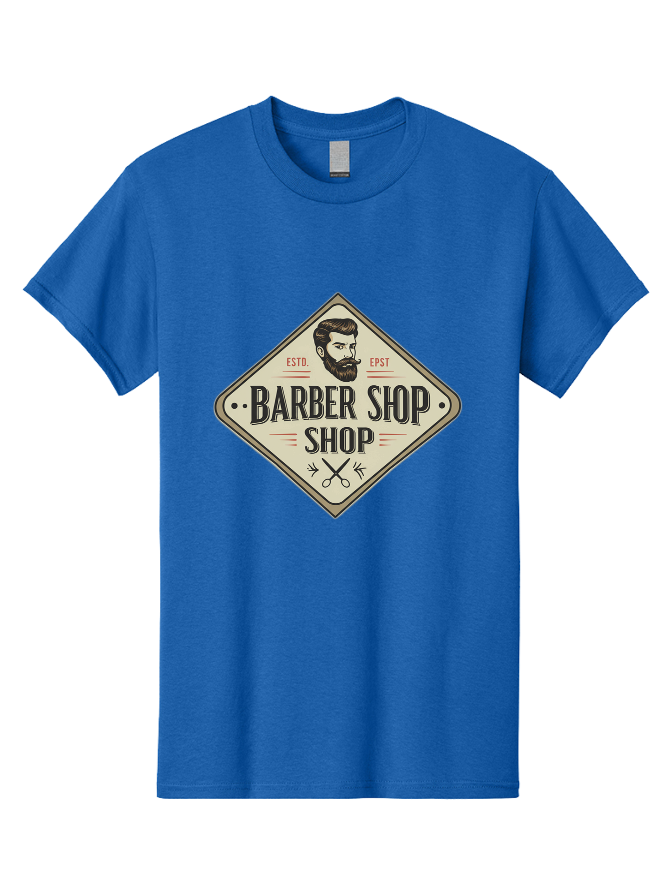 Barber-Shop-Shop Men'S Graphic Tee, 100% Cotton, Comfortable Casual Summer Wear, Machine Washable, Barber Shop Logo, Vintage Style, Men'S Grooming, Beard Care, Haircutting Scissors, Retro Signage, Classic Barber Bac610 10