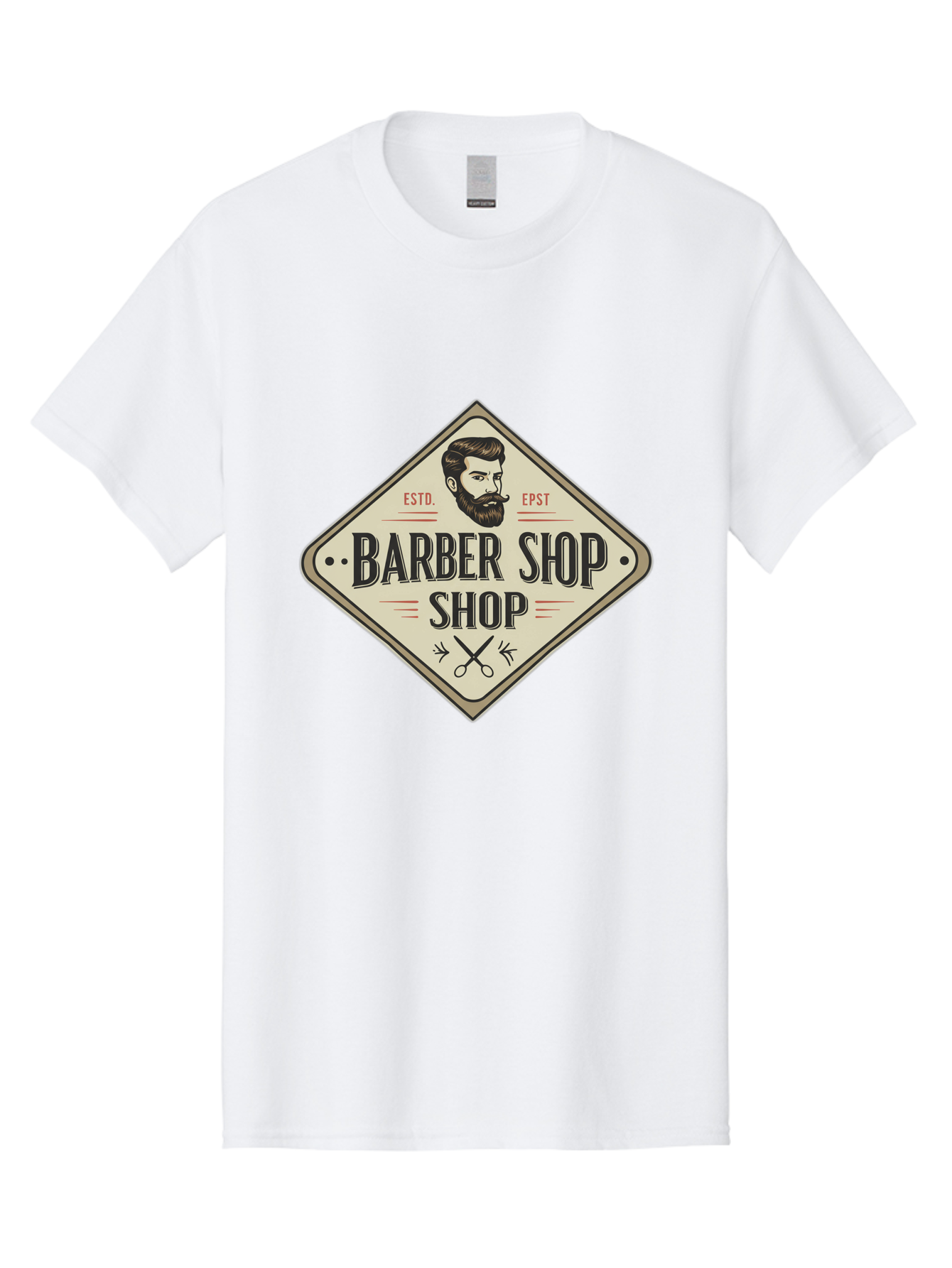 Barber-Shop-Shop Men'S Graphic Tee, 100% Cotton, Comfortable Casual Summer Wear, Machine Washable, Barber Shop Logo, Vintage Style, Men'S Grooming, Beard Care, Haircutting Scissors, Retro Signage, Classic Barber Bac610 12