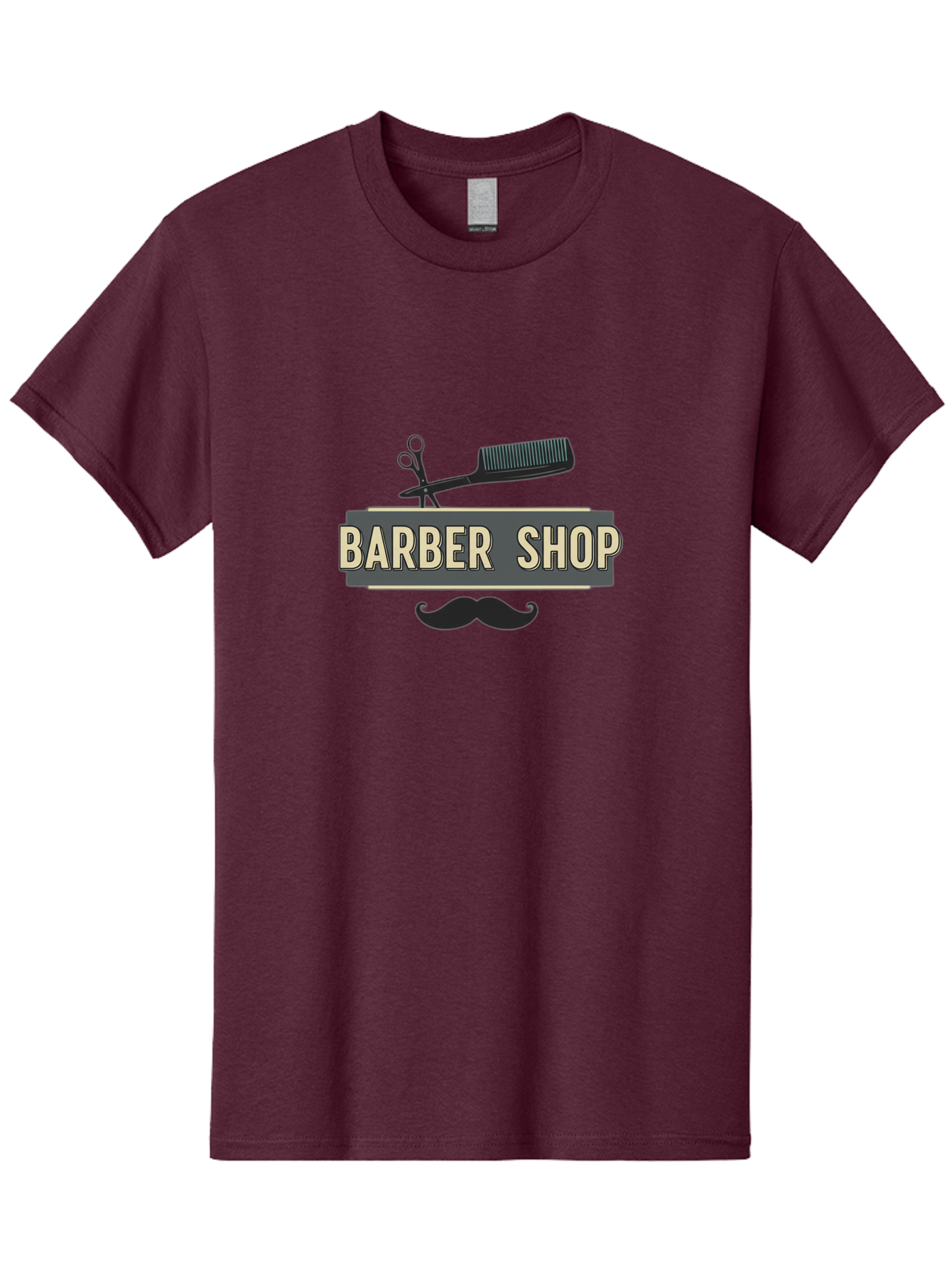 Barber-Shop Men'S Graphic Tee, 100% Cotton, Comfortable Casual Summer Wear, Machine Washable, Barber Shop Logo, Barber Shop Sign, Grooming Tools, Scissors, Comb, Mustache, Men'S Grooming, Barber Services, Haircut, Beard Care, Styling Bac611 6