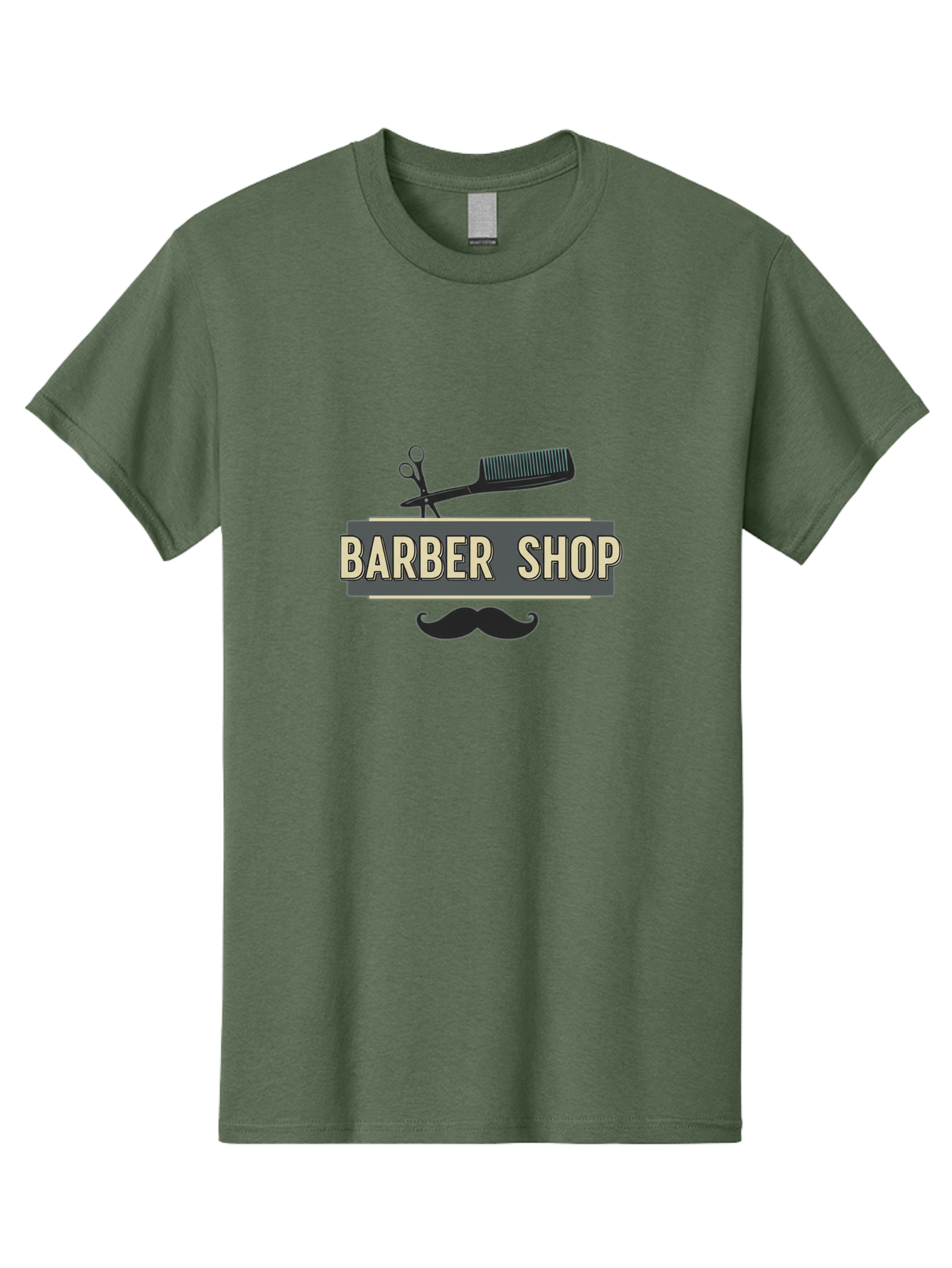 Barber-Shop Men'S Graphic Tee, 100% Cotton, Comfortable Casual Summer Wear, Machine Washable, Barber Shop Logo, Barber Shop Sign, Grooming Tools, Scissors, Comb, Mustache, Men'S Grooming, Barber Services, Haircut, Beard Care, Styling Bac611 8