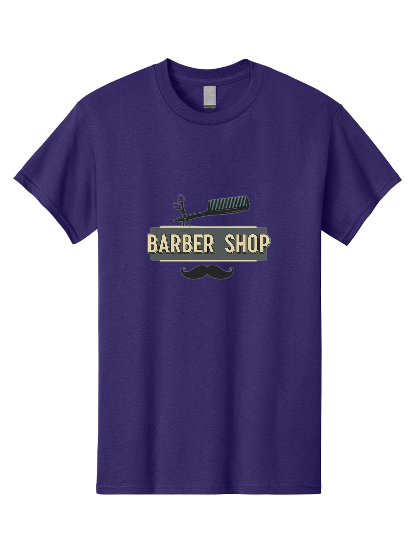 Barber-Shop Men'S Graphic Tee, 100% Cotton, Comfortable Casual Summer Wear, Machine Washable, Barber Shop Logo, Barber Shop Sign, Grooming Tools, Scissors, Comb, Mustache, Men'S Grooming, Barber Services, Haircut, Beard Care, Styling Bac611 10