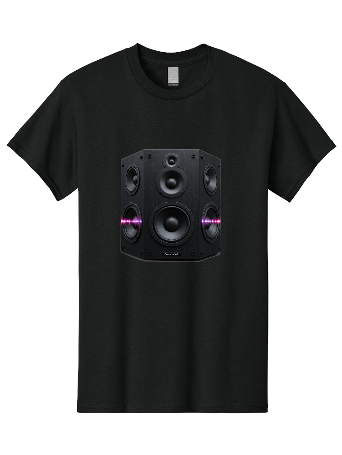 Base-Reflex Men'S Graphic Tee, 100% Cotton, Comfortable Casual Summer Wear, Machine Washable, Black Speaker System, Home Audio Equipment, Sound System, Hi-Fi Speaker, Purple Sound Wave, Music Technology, Audio Visual Bac614 3