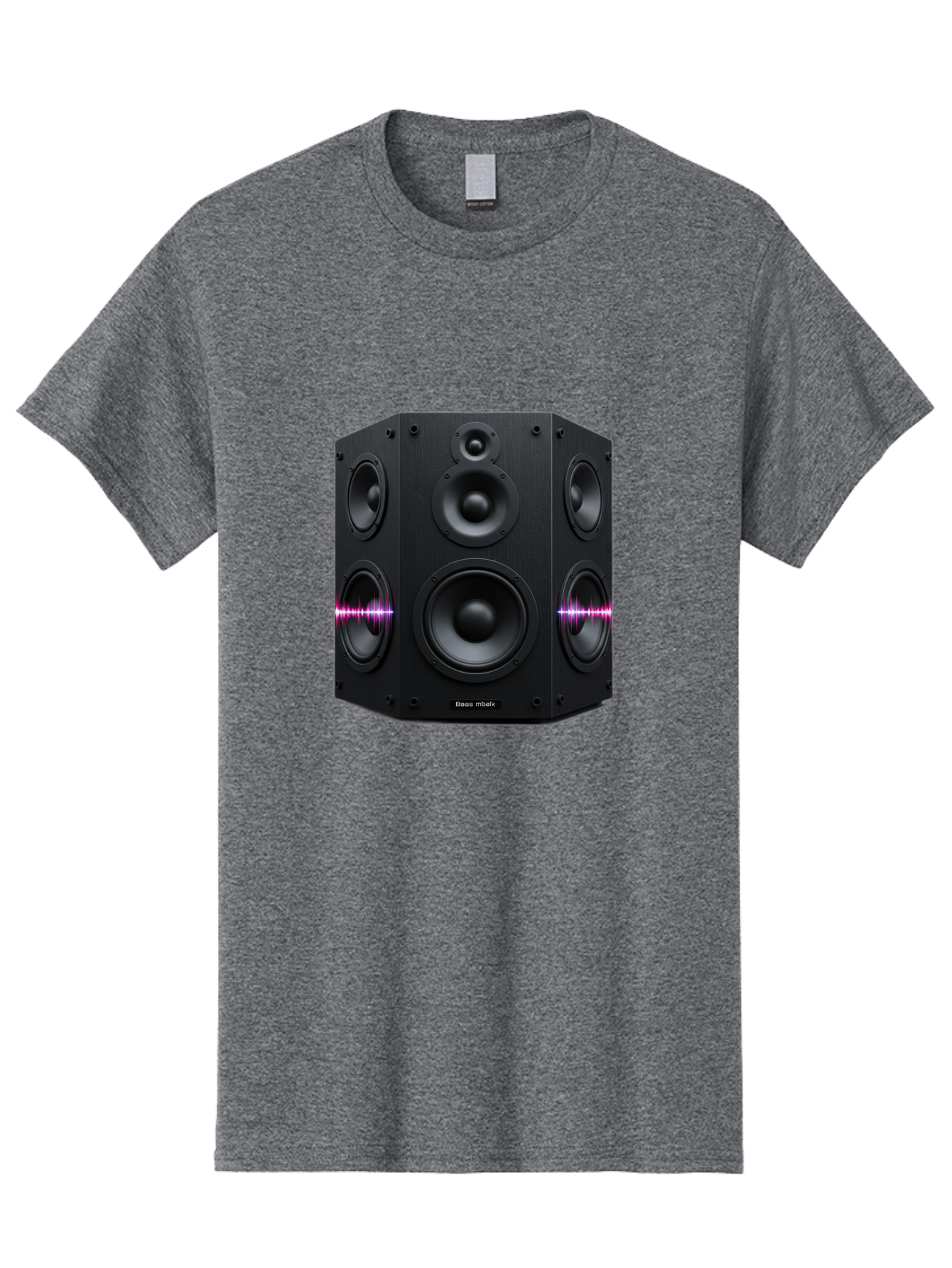 Base-Reflex Men'S Graphic Tee, 100% Cotton, Comfortable Casual Summer Wear, Machine Washable, Black Speaker System, Home Audio Equipment, Sound System, Hi-Fi Speaker, Purple Sound Wave, Music Technology, Audio Visual Bac614 5