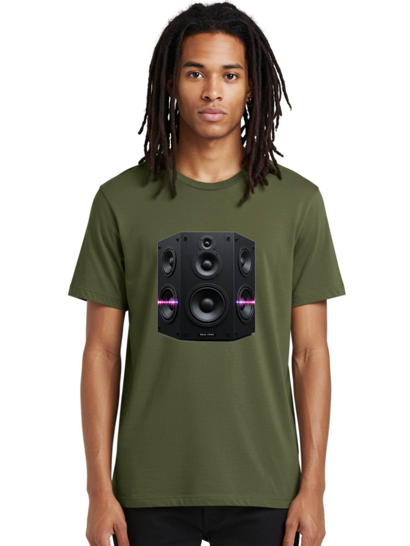 Base-Reflex Men'S Graphic Tee, 100% Cotton, Comfortable Casual Summer Wear, Machine Washable, Black Speaker System, Home Audio Equipment, Sound System, Hi-Fi Speaker, Purple Sound Wave, Music Technology, Audio Visual Bac614 29