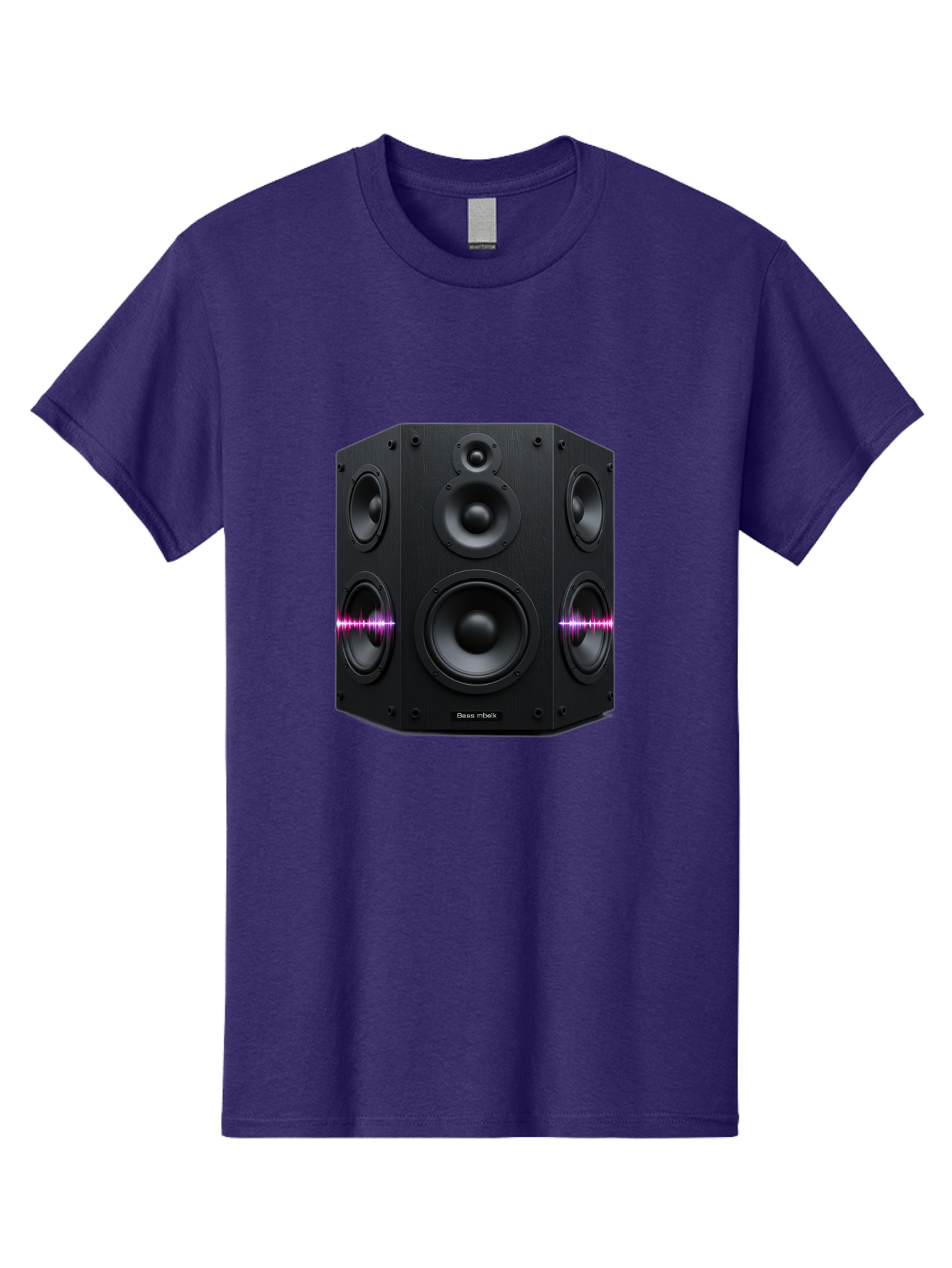 Base-Reflex Men'S Graphic Tee, 100% Cotton, Comfortable Casual Summer Wear, Machine Washable, Black Speaker System, Home Audio Equipment, Sound System, Hi-Fi Speaker, Purple Sound Wave, Music Technology, Audio Visual Bac614 12