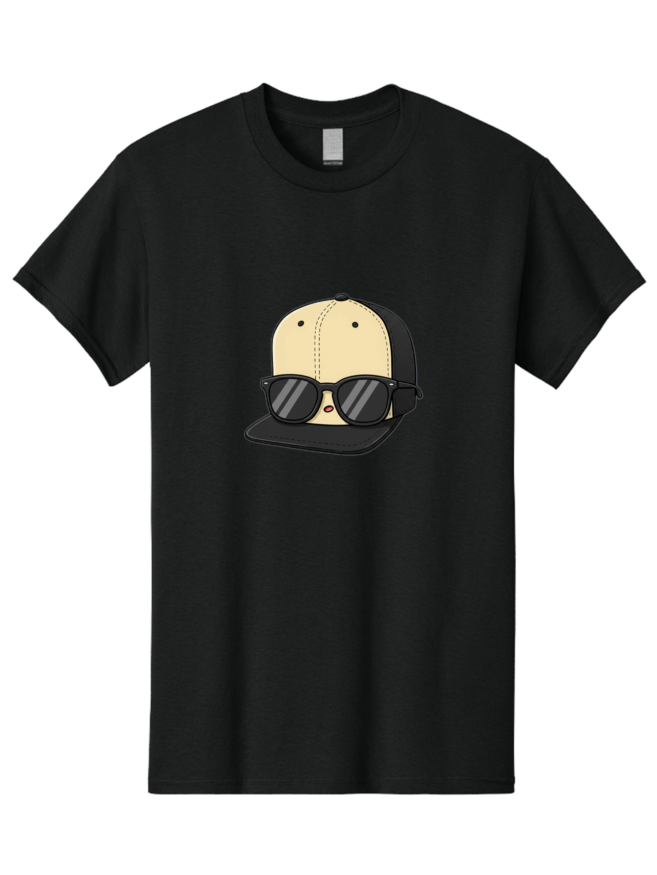 Baseball-Cap-1 Men'S Graphic Tee, 100% Cotton, Comfortable Casual Summer Wear, Machine Washable, Baseball Cap, Sunglasses, Cool Guy, Hipster Style, Trendy Accessories, Fashionable Hat, Cartoon Character, Black And Tan, Shades, Cool Vibes Bac615 6