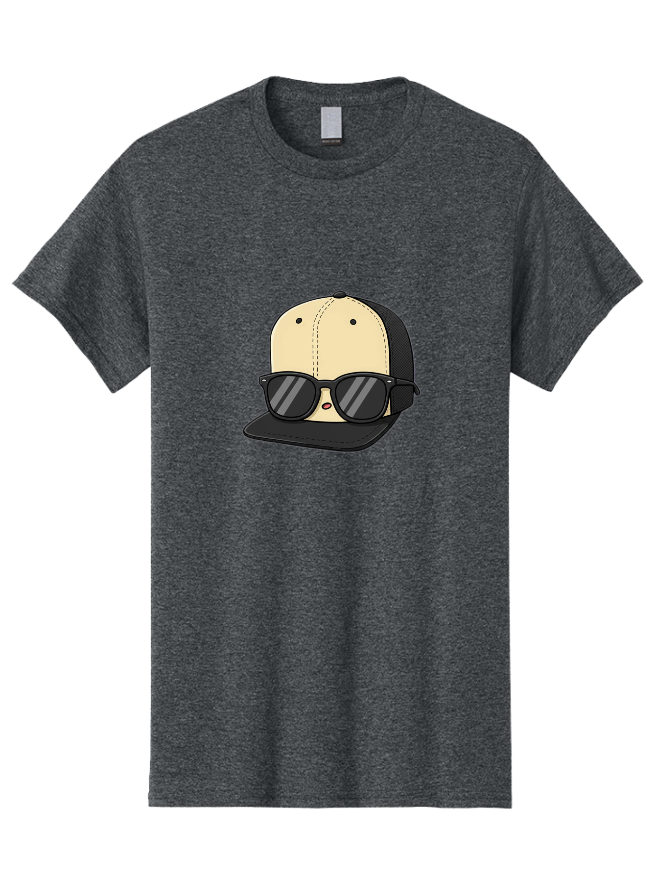 Baseball-Cap-1 Men'S Graphic Tee, 100% Cotton, Comfortable Casual Summer Wear, Machine Washable, Baseball Cap, Sunglasses, Cool Guy, Hipster Style, Trendy Accessories, Fashionable Hat, Cartoon Character, Black And Tan, Shades, Cool Vibes Bac615 9
