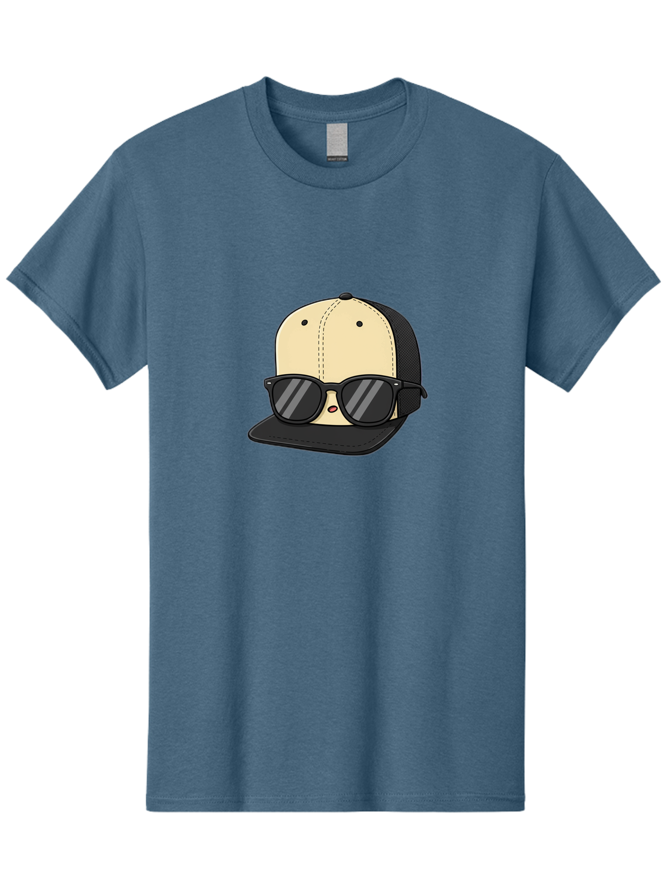 Baseball-Cap-1 Men'S Graphic Tee, 100% Cotton, Comfortable Casual Summer Wear, Machine Washable, Baseball Cap, Sunglasses, Cool Guy, Hipster Style, Trendy Accessories, Fashionable Hat, Cartoon Character, Black And Tan, Shades, Cool Vibes Bac615 3