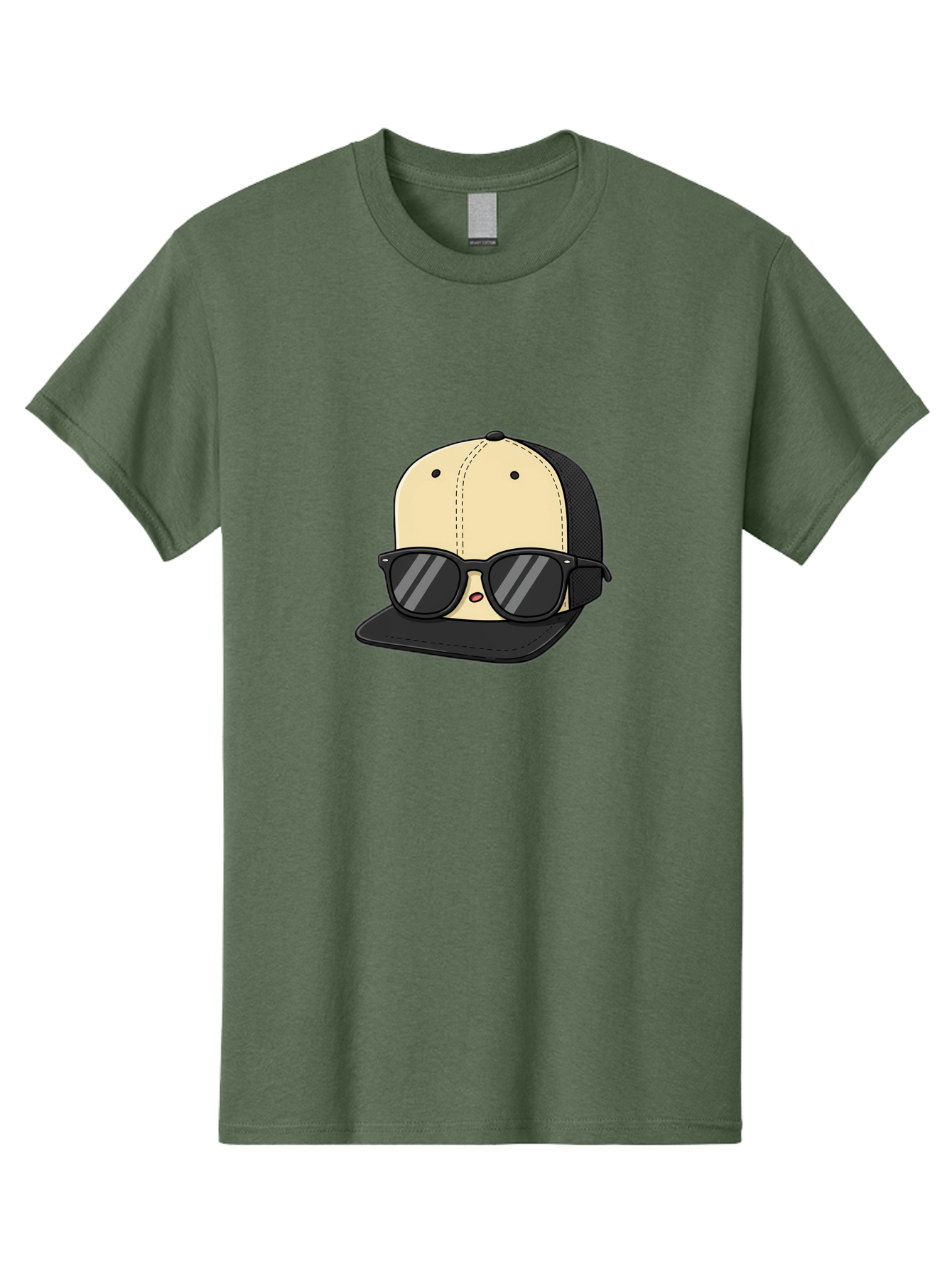 Baseball-Cap-1 Men'S Graphic Tee, 100% Cotton, Comfortable Casual Summer Wear, Machine Washable, Baseball Cap, Sunglasses, Cool Guy, Hipster Style, Trendy Accessories, Fashionable Hat, Cartoon Character, Black And Tan, Shades, Cool Vibes Bac615 8