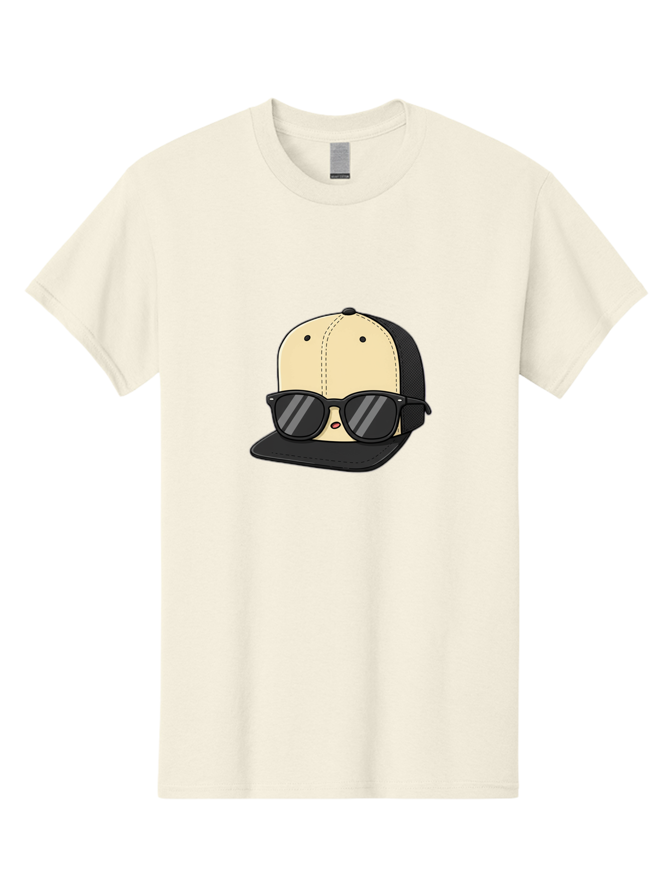 Baseball-Cap-1 Men'S Graphic Tee, 100% Cotton, Comfortable Casual Summer Wear, Machine Washable, Baseball Cap, Sunglasses, Cool Guy, Hipster Style, Trendy Accessories, Fashionable Hat, Cartoon Character, Black And Tan, Shades, Cool Vibes Bac615 12