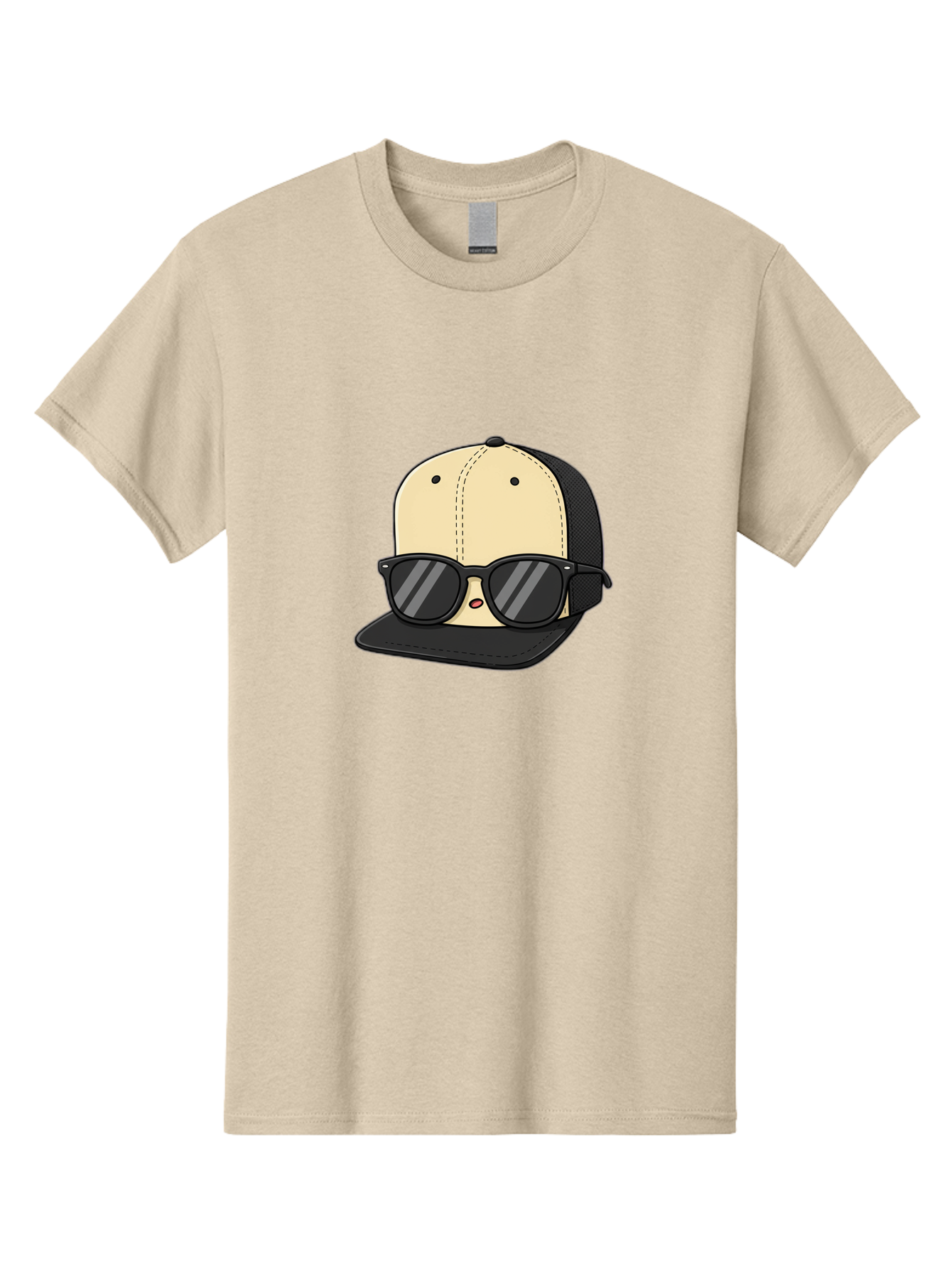 Baseball-Cap-1 Men'S Graphic Tee, 100% Cotton, Comfortable Casual Summer Wear, Machine Washable, Baseball Cap, Sunglasses, Cool Guy, Hipster Style, Trendy Accessories, Fashionable Hat, Cartoon Character, Black And Tan, Shades, Cool Vibes Bac615 10