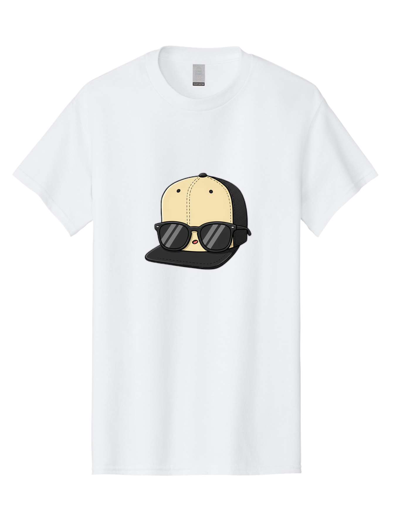 Baseball-Cap-1 Men'S Graphic Tee, 100% Cotton, Comfortable Casual Summer Wear, Machine Washable, Baseball Cap, Sunglasses, Cool Guy, Hipster Style, Trendy Accessories, Fashionable Hat, Cartoon Character, Black And Tan, Shades, Cool Vibes Bac615 14