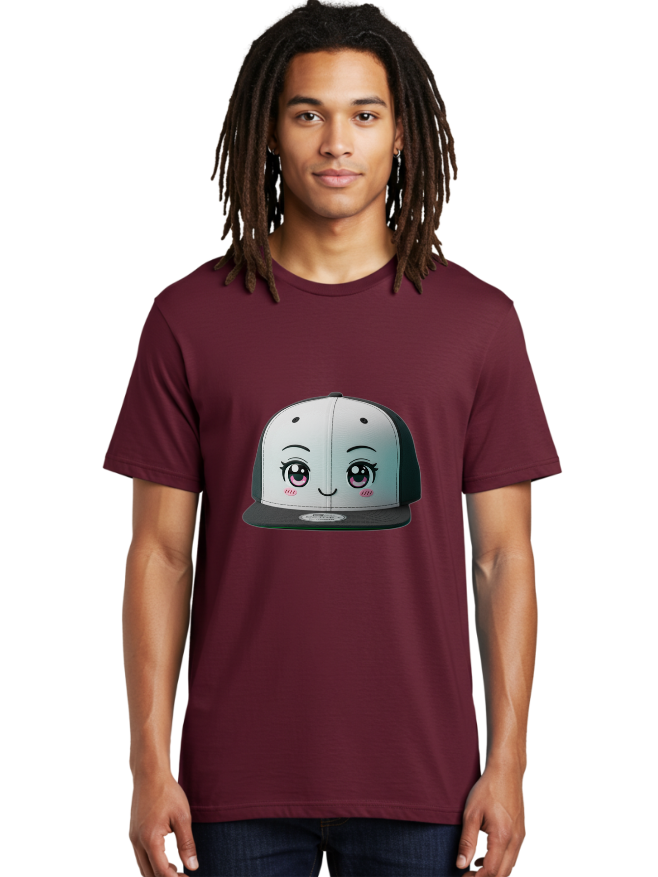 Baseball-Cap Men'S Graphic Tee, 100% Cotton, Comfortable Casual Summer Wear, Machine Washable, Cartoon Snapback Cap, Kawaii Fashion, Cute Hat Design, Playful Eyewear, Trendy Accessories, Streetwear Style, Anime Influence, Fashionable Headwear Bac618 22