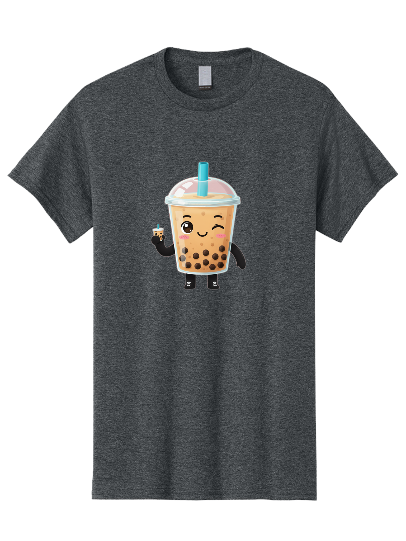 Boba-Character Men'S Graphic Tee, 100% Cotton, Comfortable Casual Summer Wear, Machine Washable, Boba Tea, Bubble Tea, Cute Character, Smiling Cup, Black Boba, Tea Drink, Beverage Character, Happy Face, Cartoon Style, Tea Lover Bac644 10