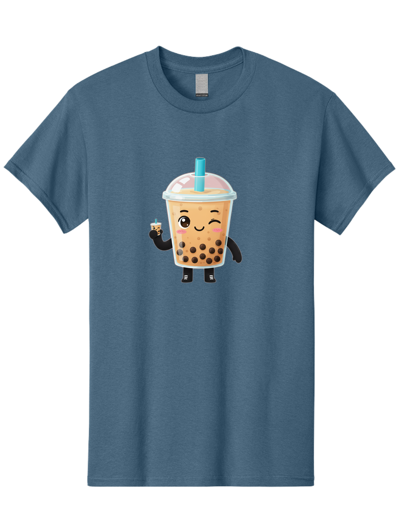 Boba-Character Men'S Graphic Tee, 100% Cotton, Comfortable Casual Summer Wear, Machine Washable, Boba Tea, Bubble Tea, Cute Character, Smiling Cup, Black Boba, Tea Drink, Beverage Character, Happy Face, Cartoon Style, Tea Lover Bac644 7