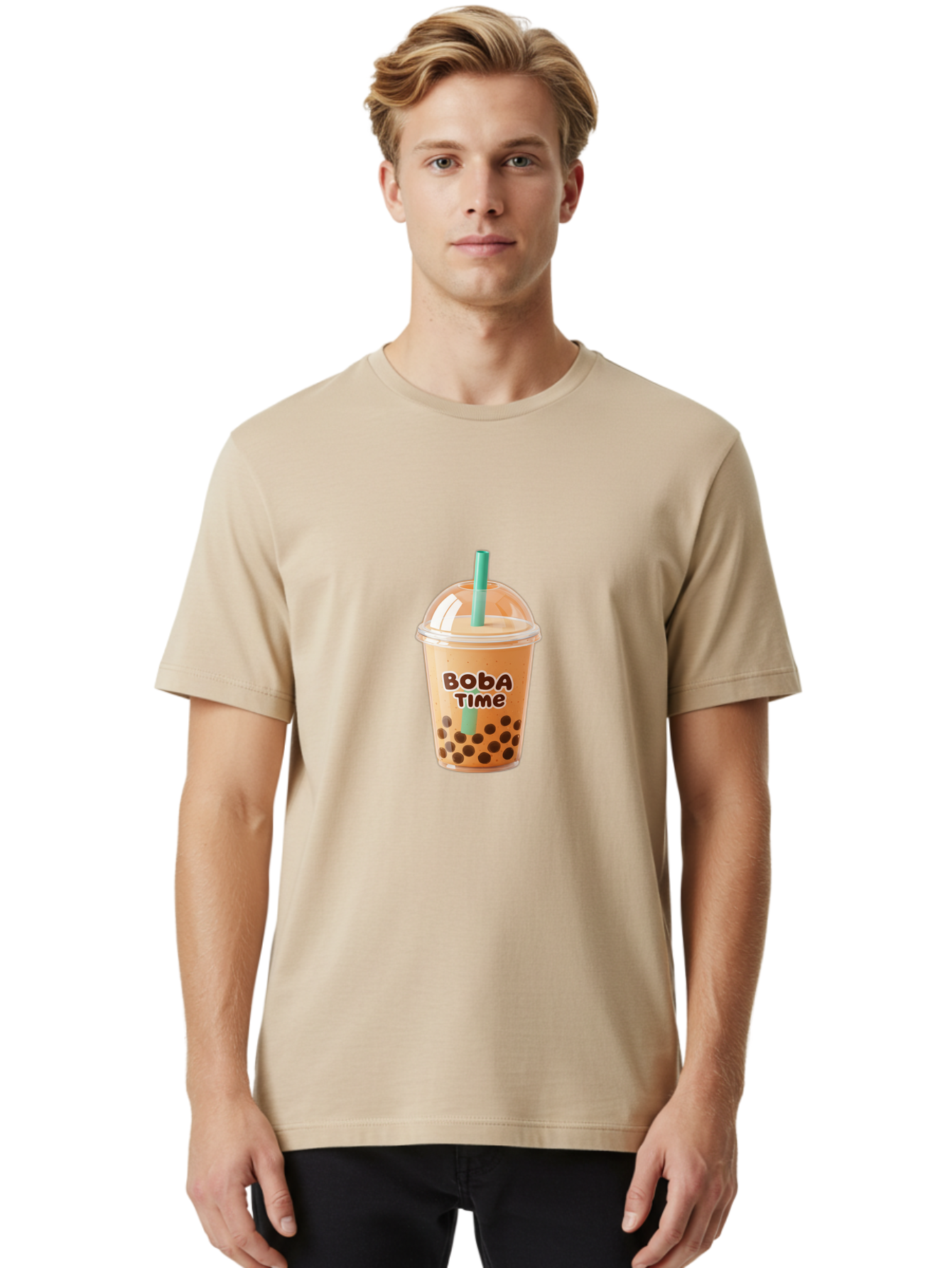 Boba-Time Men'S Graphic Tee, 100% Cotton, Comfortable Casual Summer Wear, Machine Washable, Boba Tea, Bubble Tea, Milk Tea, Tapioca Pearls, Tea Drink, Boba Time, Tea Culture, Milk Tea Lover, Boba Drink, Tea Time, Bubble Tea Lover Bac674 23