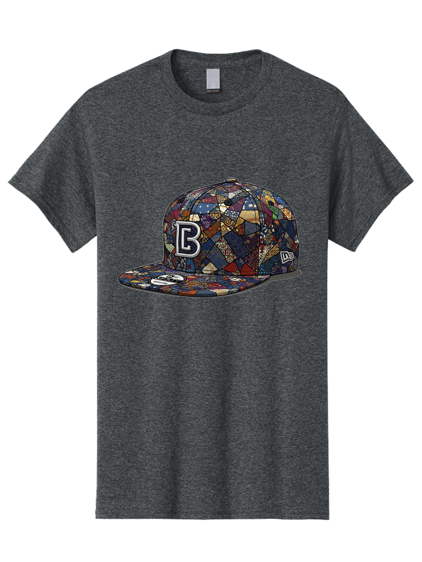 Brooklyn-Baseball-Cap Men'S Graphic Tee, 100% Cotton, Comfortable Casual Summer Wear, Machine Washable, Baseball Cap, Mosaic Pattern, Colorful Design, B Logo, New Era Brand, Sports Apparel, Fashion Accessory, Trendy Hat, Casual Wear, Bac682 8