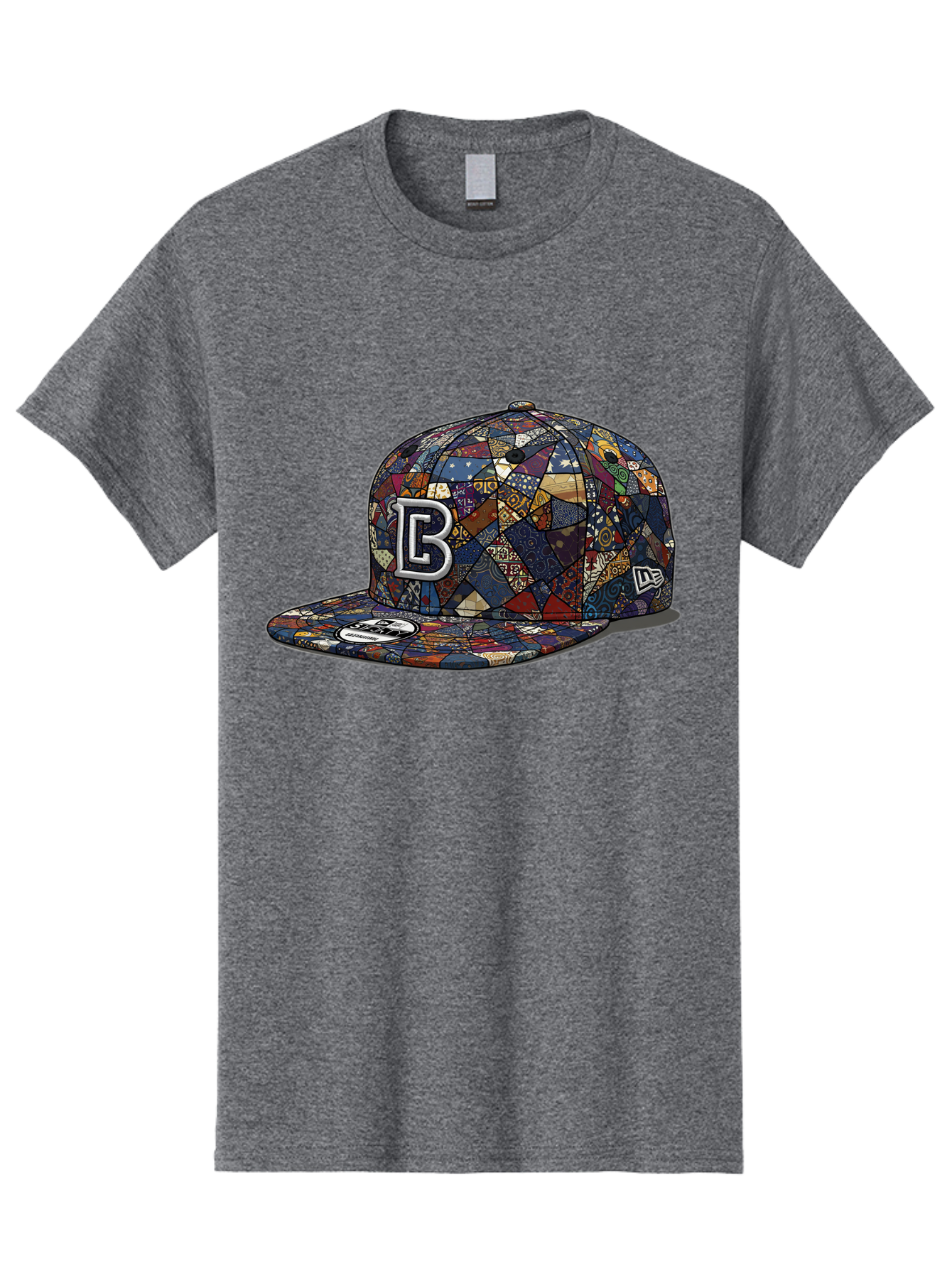 Brooklyn-Baseball-Cap Men'S Graphic Tee, 100% Cotton, Comfortable Casual Summer Wear, Machine Washable, Baseball Cap, Mosaic Pattern, Colorful Design, B Logo, New Era Brand, Sports Apparel, Fashion Accessory, Trendy Hat, Casual Wear, Bac682 4