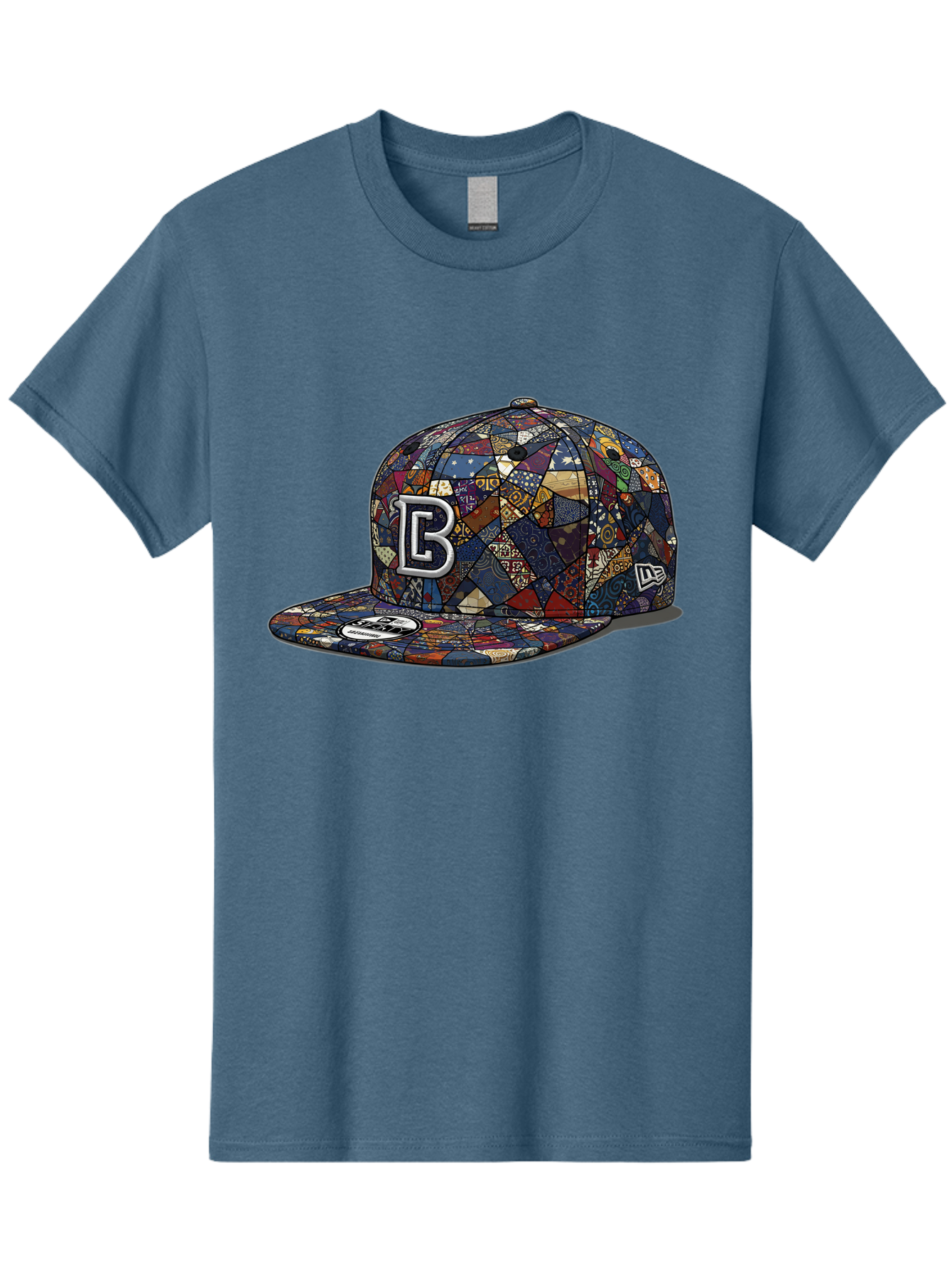 Brooklyn-Baseball-Cap Men'S Graphic Tee, 100% Cotton, Comfortable Casual Summer Wear, Machine Washable, Baseball Cap, Mosaic Pattern, Colorful Design, B Logo, New Era Brand, Sports Apparel, Fashion Accessory, Trendy Hat, Casual Wear, Bac682 14