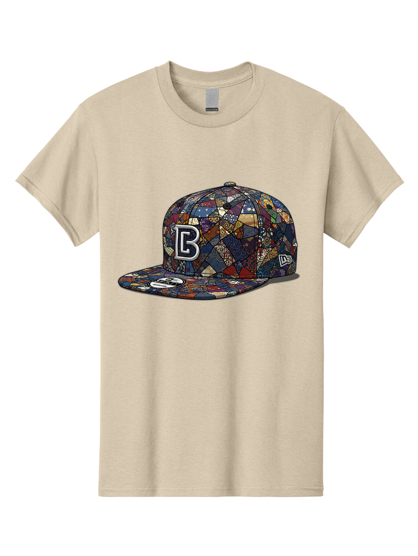 Brooklyn-Baseball-Cap Men'S Graphic Tee, 100% Cotton, Comfortable Casual Summer Wear, Machine Washable, Baseball Cap, Mosaic Pattern, Colorful Design, B Logo, New Era Brand, Sports Apparel, Fashion Accessory, Trendy Hat, Casual Wear, Bac682 5