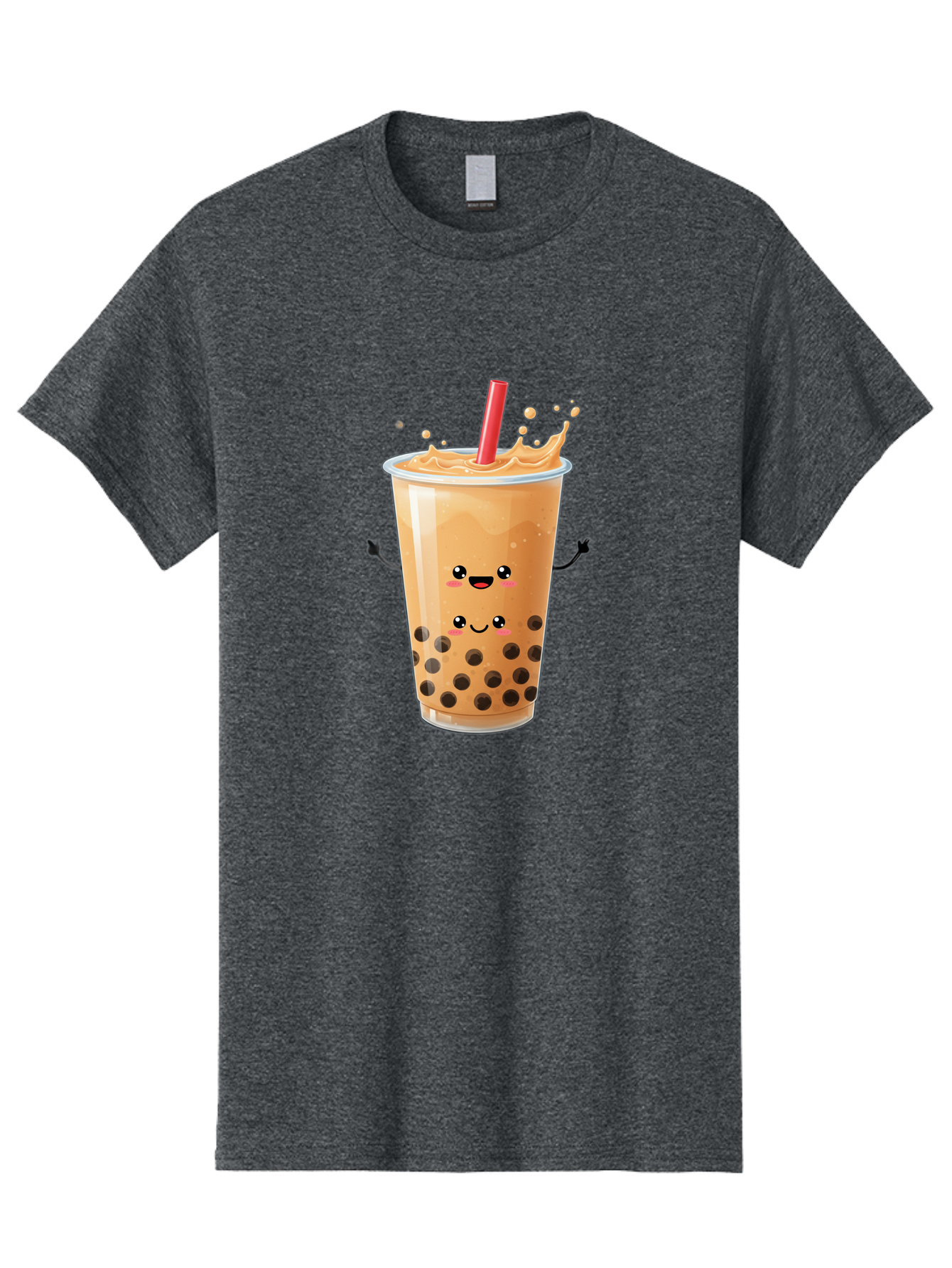 Bubble-Milk-Tea-4 Men'S Graphic Tee, 100% Cotton, Comfortable Casual Summer Wear, Machine Washable, Cartoon Bubble Tea, Boba Tea, Milk Tea, Kawaii Drink, Cute Beverage, Smiling Drink, Asian Drink Culture, Tea Lover Bac686 14