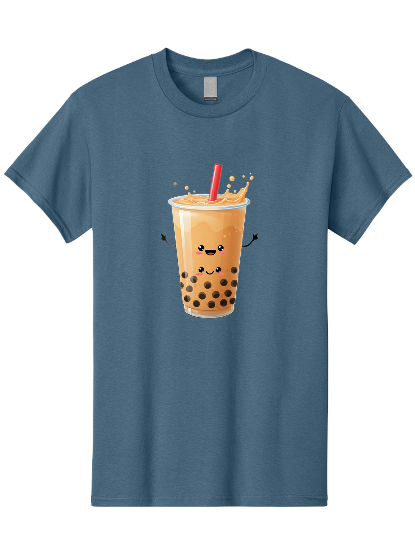 Bubble-Milk-Tea-4 Men'S Graphic Tee, 100% Cotton, Comfortable Casual Summer Wear, Machine Washable, Cartoon Bubble Tea, Boba Tea, Milk Tea, Kawaii Drink, Cute Beverage, Smiling Drink, Asian Drink Culture, Tea Lover Bac686 9