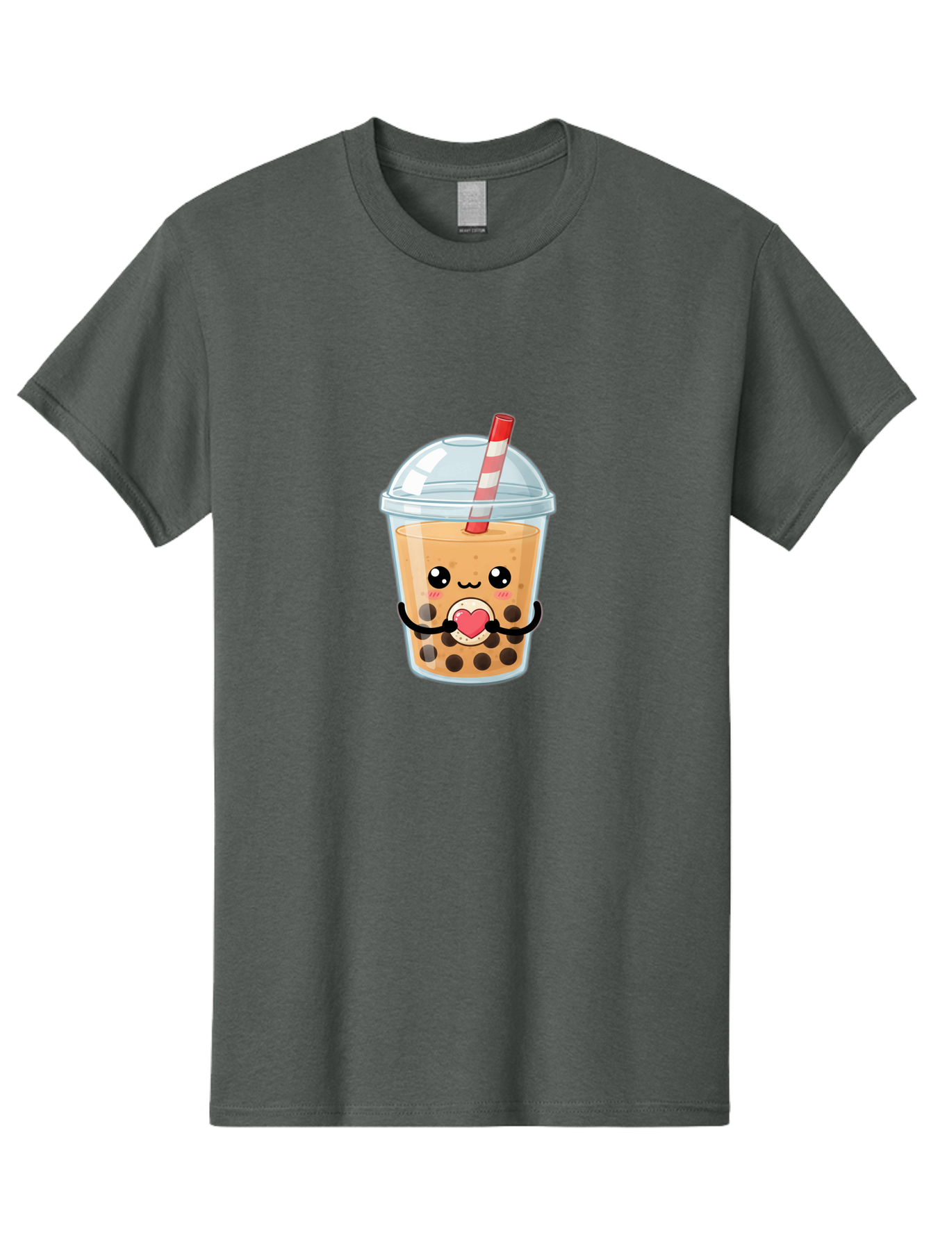 Bubble-Tea-13 Men'S Graphic Tee, 100% Cotton, Comfortable Casual Summer Wear, Machine Washable, Bubble Tea, Boba Drink, Cartoon Beverage, Cute Straw, Kawaii Culture, Heart Symbol, Playful Design, Refreshing Drink, Milk Tea, Tea Lover Bac693 1