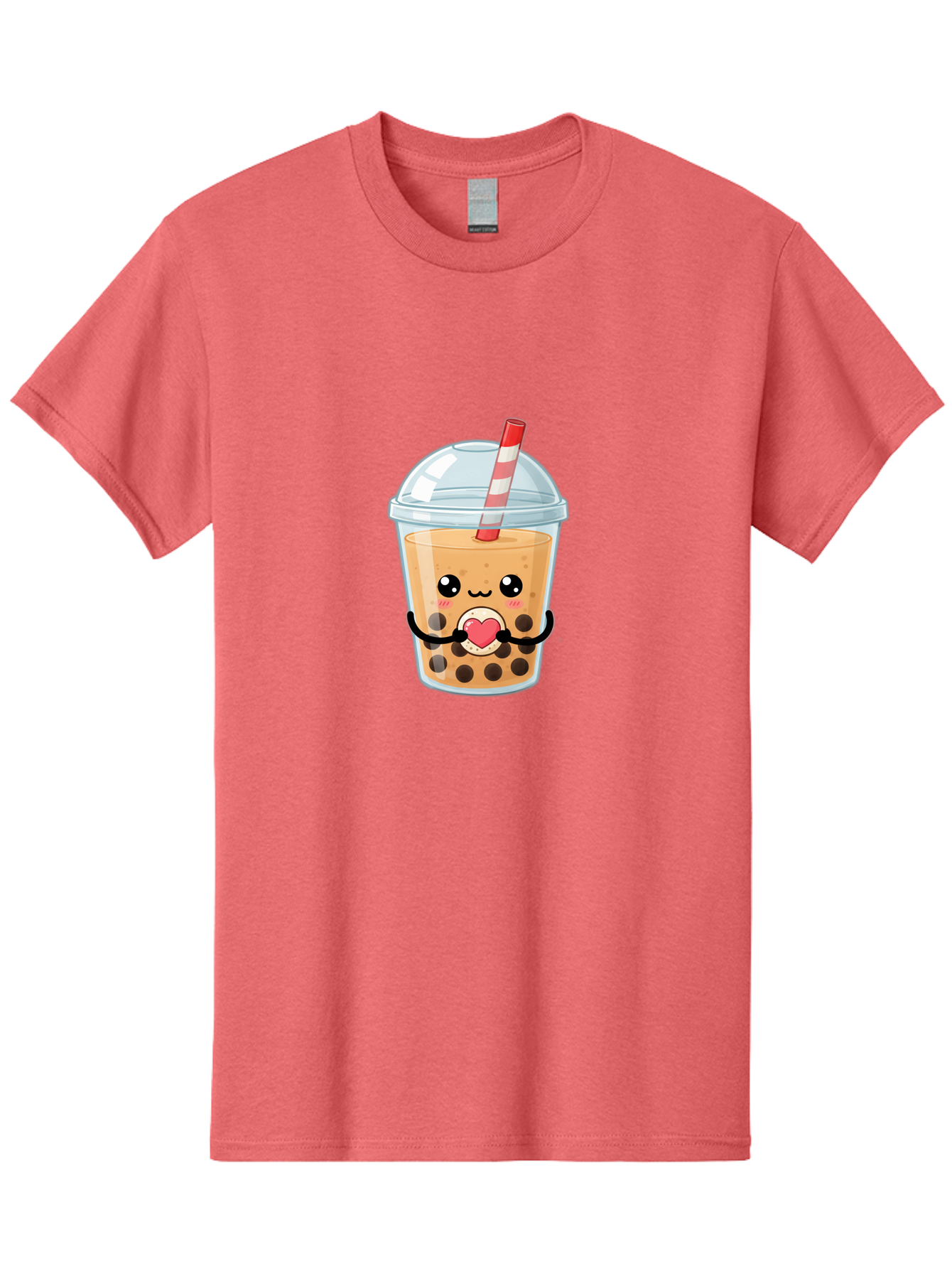 Bubble-Tea-13 Men'S Graphic Tee, 100% Cotton, Comfortable Casual Summer Wear, Machine Washable, Bubble Tea, Boba Drink, Cartoon Beverage, Cute Straw, Kawaii Culture, Heart Symbol, Playful Design, Refreshing Drink, Milk Tea, Tea Lover Bac693 2