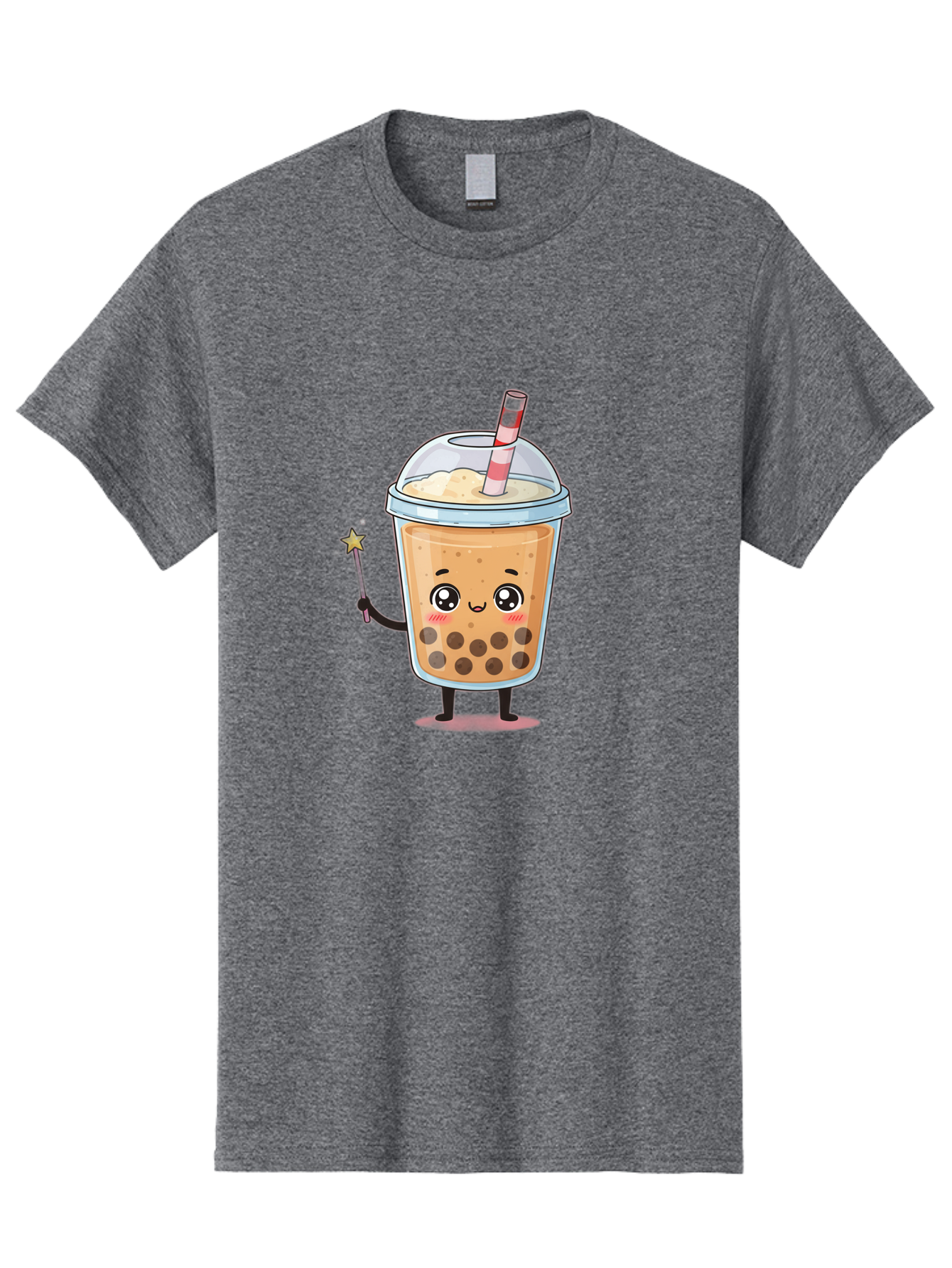 Bubble-Tea-14 Men'S Graphic Tee, 100% Cotton, Comfortable Casual Summer Wear, Machine Washable, Cute Bubble Tea, Cartoon Character, Boba Drink, Magical Wand, Whimsical Design, Adorable Expression, Tea Lover, Animated Beverage, Fantasy Drink, Bac694 5