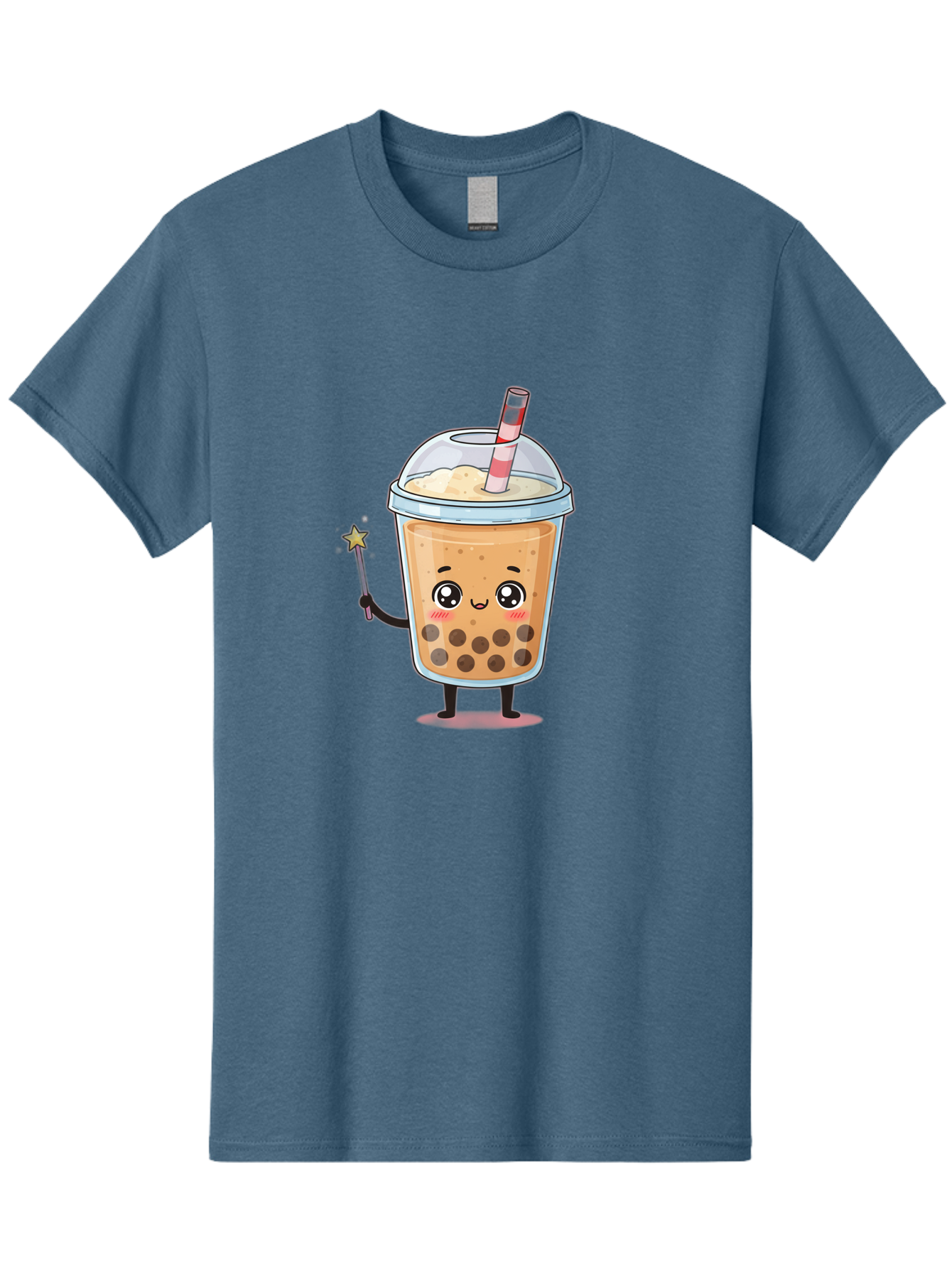 Bubble-Tea-14 Men'S Graphic Tee, 100% Cotton, Comfortable Casual Summer Wear, Machine Washable, Cute Bubble Tea, Cartoon Character, Boba Drink, Magical Wand, Whimsical Design, Adorable Expression, Tea Lover, Animated Beverage, Fantasy Drink, Bac694 6