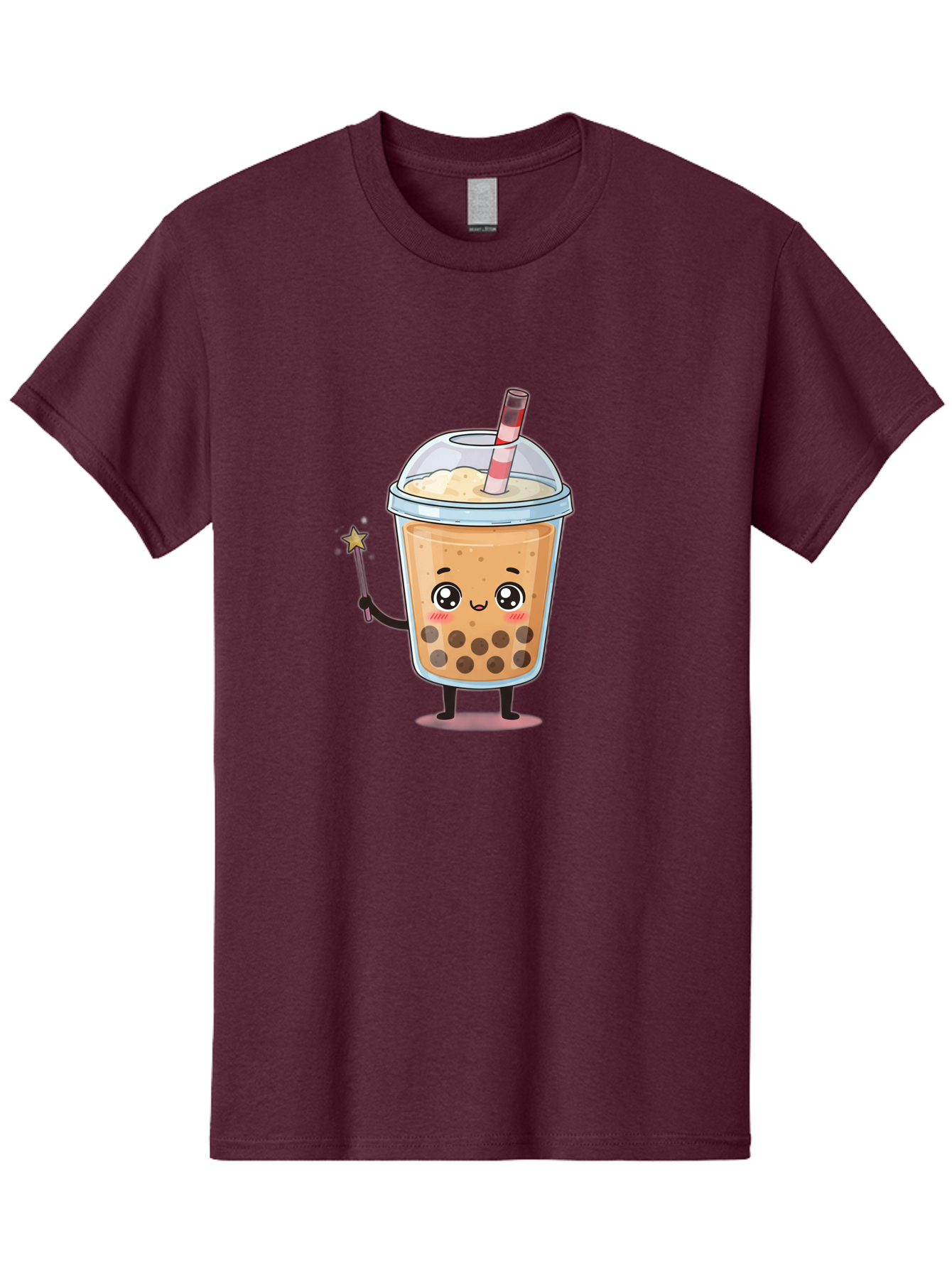 Bubble-Tea-14 Men'S Graphic Tee, 100% Cotton, Comfortable Casual Summer Wear, Machine Washable, Cute Bubble Tea, Cartoon Character, Boba Drink, Magical Wand, Whimsical Design, Adorable Expression, Tea Lover, Animated Beverage, Fantasy Drink, Bac694 9