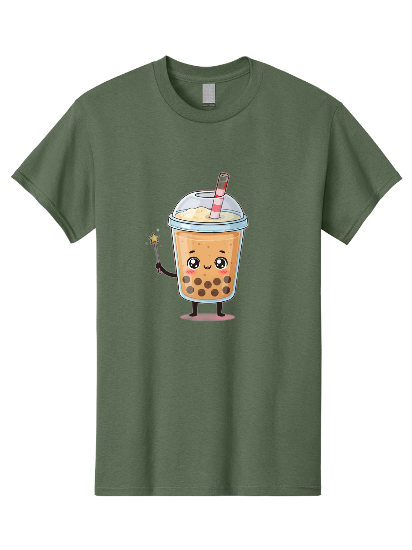 Bubble-Tea-14 Men'S Graphic Tee, 100% Cotton, Comfortable Casual Summer Wear, Machine Washable, Cute Bubble Tea, Cartoon Character, Boba Drink, Magical Wand, Whimsical Design, Adorable Expression, Tea Lover, Animated Beverage, Fantasy Drink, Bac694 7