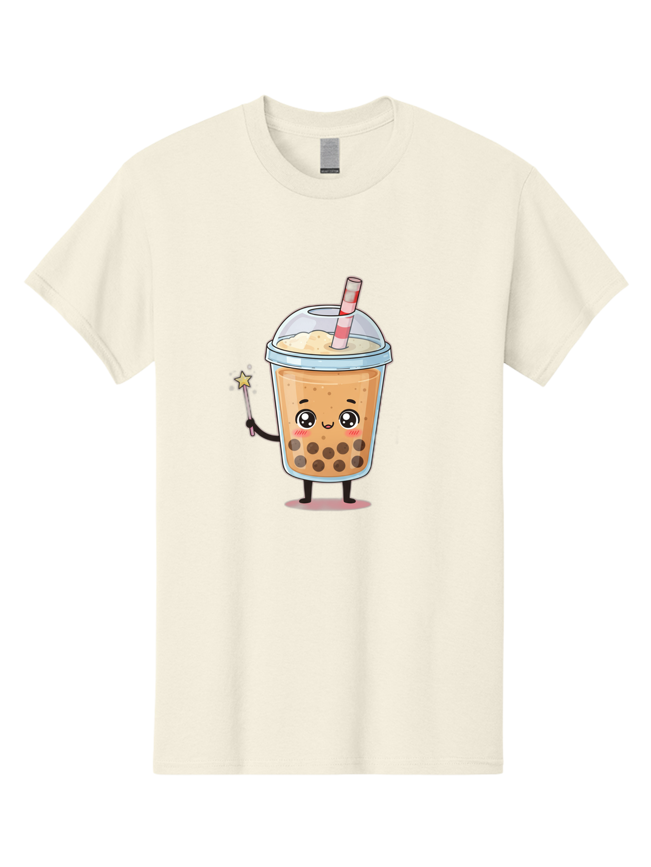 Bubble-Tea-14 Men'S Graphic Tee, 100% Cotton, Comfortable Casual Summer Wear, Machine Washable, Cute Bubble Tea, Cartoon Character, Boba Drink, Magical Wand, Whimsical Design, Adorable Expression, Tea Lover, Animated Beverage, Fantasy Drink, Bac694 3