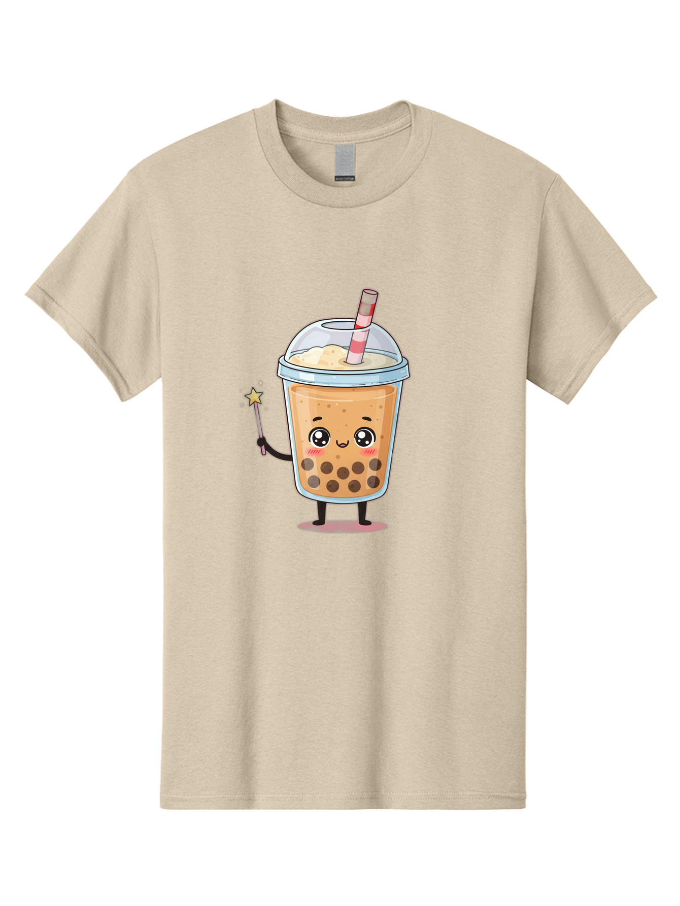 Bubble-Tea-14 Men'S Graphic Tee, 100% Cotton, Comfortable Casual Summer Wear, Machine Washable, Cute Bubble Tea, Cartoon Character, Boba Drink, Magical Wand, Whimsical Design, Adorable Expression, Tea Lover, Animated Beverage, Fantasy Drink, Bac694 8