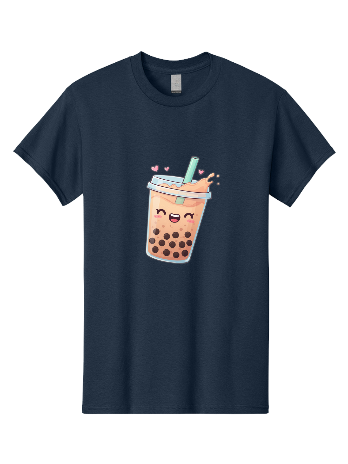 Bubble-Tea-16 Men'S Graphic Tee, 100% Cotton, Comfortable Casual Summer Wear, Machine Washable, Boba Tea, Bubble Tea, Kawaii Drink, Cute Cartoon Beverage, Tea With Boba, Smiling Milk Tea, Adorable Drink, Tea Lover, Boba Love, Refreshing Drink Bac696 2