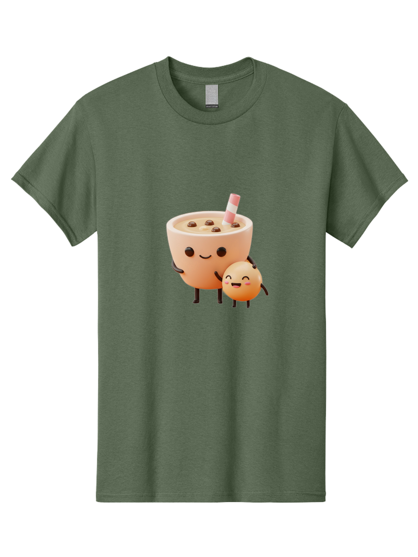 Bubble-Tea-18 Men'S Graphic Tee, 100% Cotton, Comfortable Casual Summer Wear, Machine Washable, Cartoon Boba Tea, Smiling Tea Cup, Boba Friends, Kawaii Characters, Milk Tea, Tapioca Pearls, Adorable Illustration, Funny Bubble Tea Bac698 3