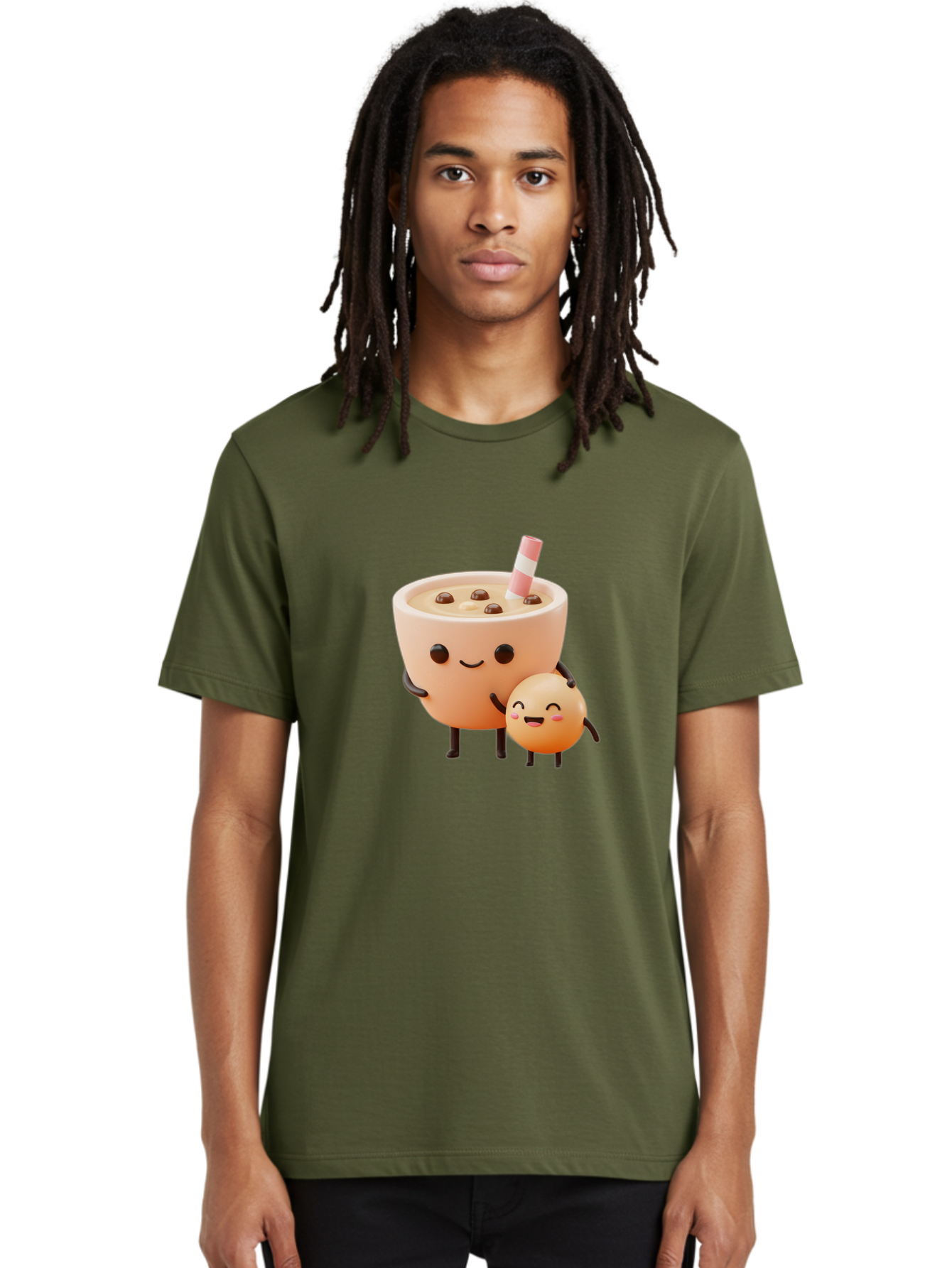Bubble-Tea-18 Men'S Graphic Tee, 100% Cotton, Comfortable Casual Summer Wear, Machine Washable, Cartoon Boba Tea, Smiling Tea Cup, Boba Friends, Kawaii Characters, Milk Tea, Tapioca Pearls, Adorable Illustration, Funny Bubble Tea Bac698 18