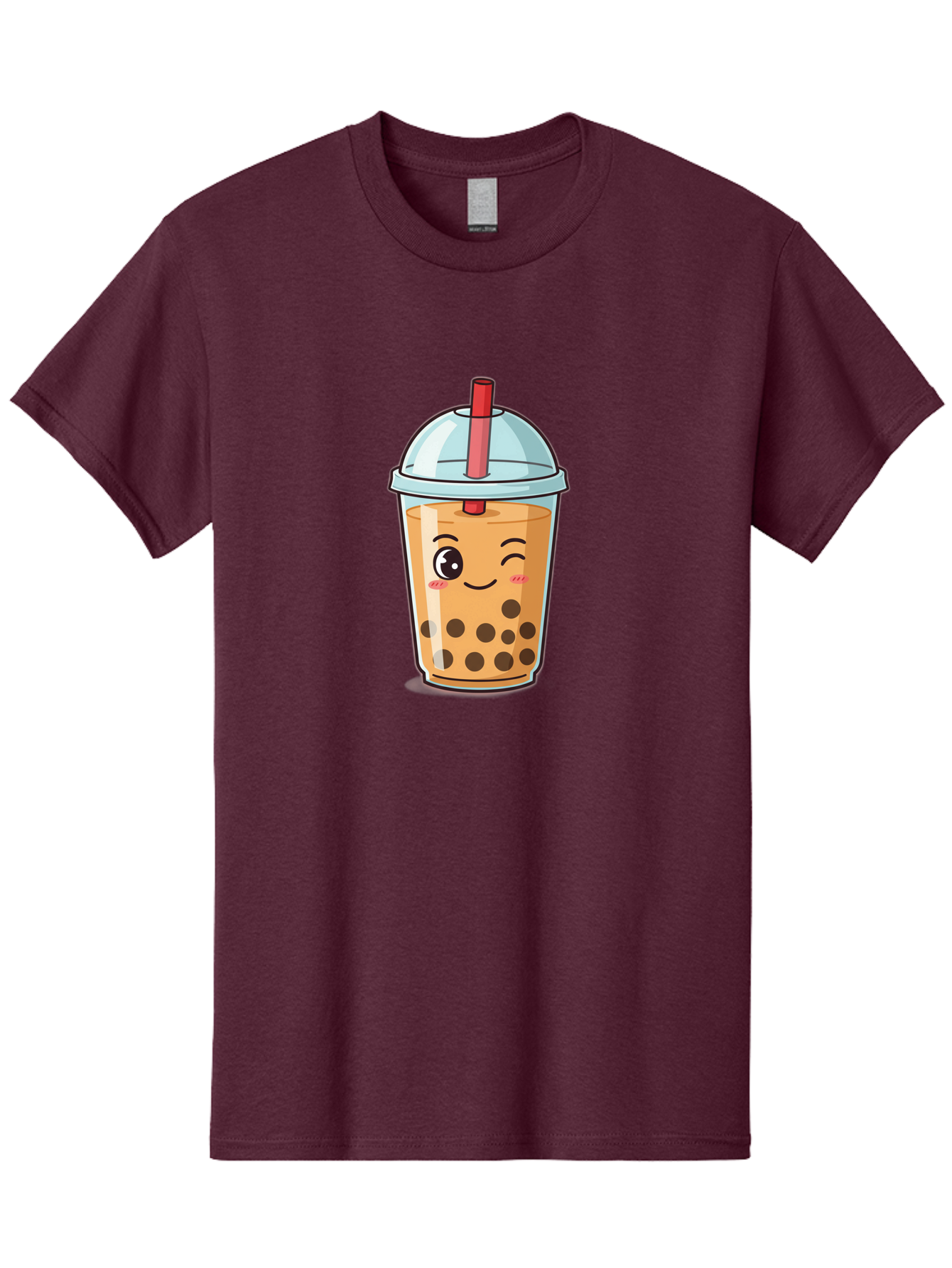 Bubble-Tea-23 Men'S Graphic Tee, 100% Cotton, Comfortable Casual Summer Wear, Machine Washable, Cartoon Boba Tea, Bubble Tea Drink, Animated Beverage, Smiling Face, Winking Eye, Cute Character, Boba Drink, Tea With Boba, Boba Love, Tea Culture Bac704 6