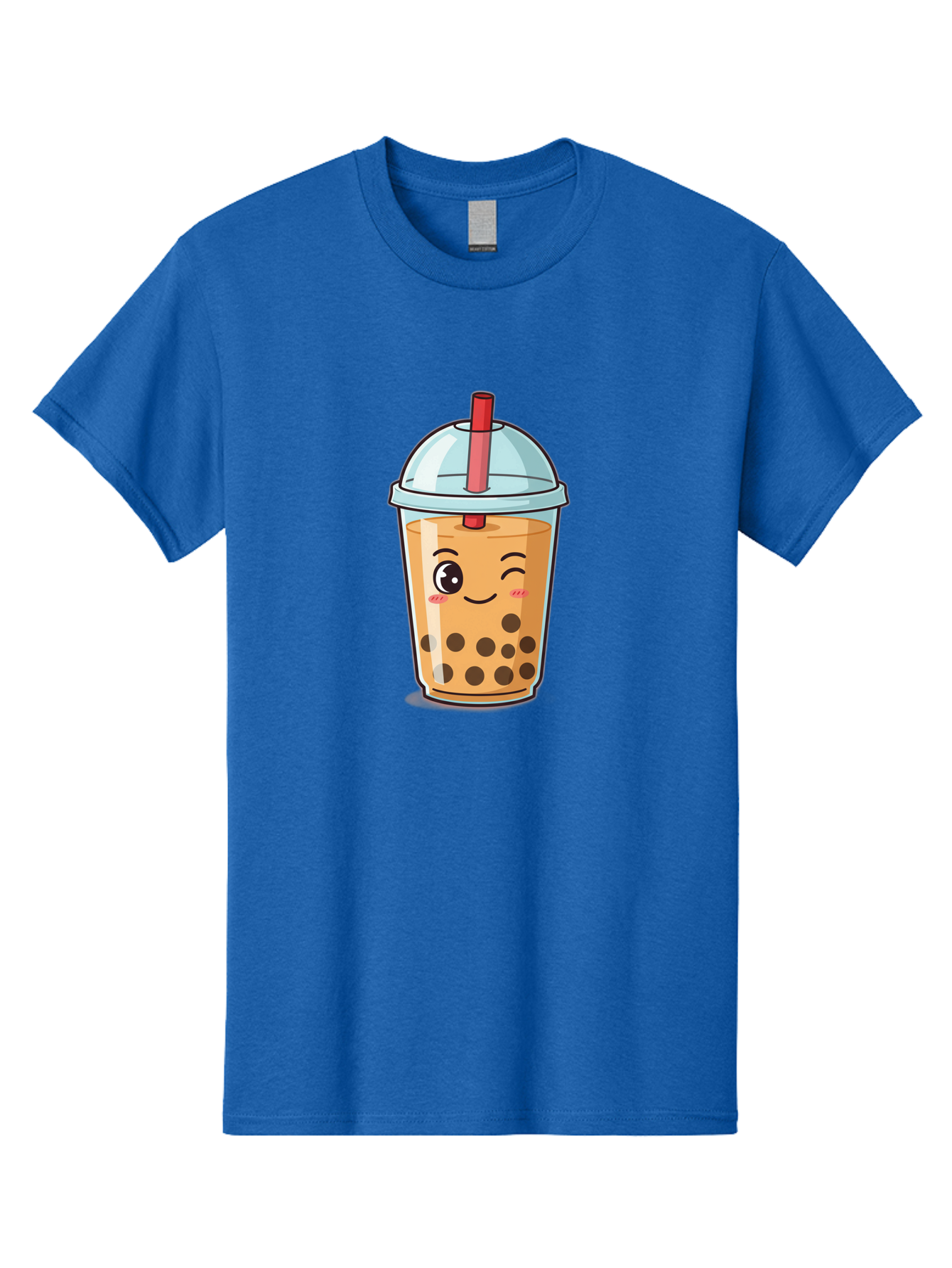 Bubble-Tea-23 Men'S Graphic Tee, 100% Cotton, Comfortable Casual Summer Wear, Machine Washable, Cartoon Boba Tea, Bubble Tea Drink, Animated Beverage, Smiling Face, Winking Eye, Cute Character, Boba Drink, Tea With Boba, Boba Love, Tea Culture Bac704 7