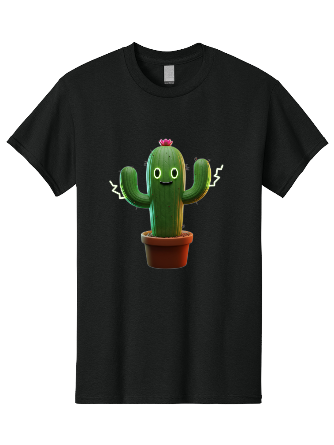 Cactus-6 Men'S Graphic Tee, 100% Cotton, Comfortable Casual Summer Wear, Machine Washable, Cartoon Cactus, Happy Cactus, Cactus Character, Potted Cactus, Desert Plant, Kawaii Cactus, Cactus With Face, Glowing Eyes, Cute Cactus, Funny Cactus Bac728 9