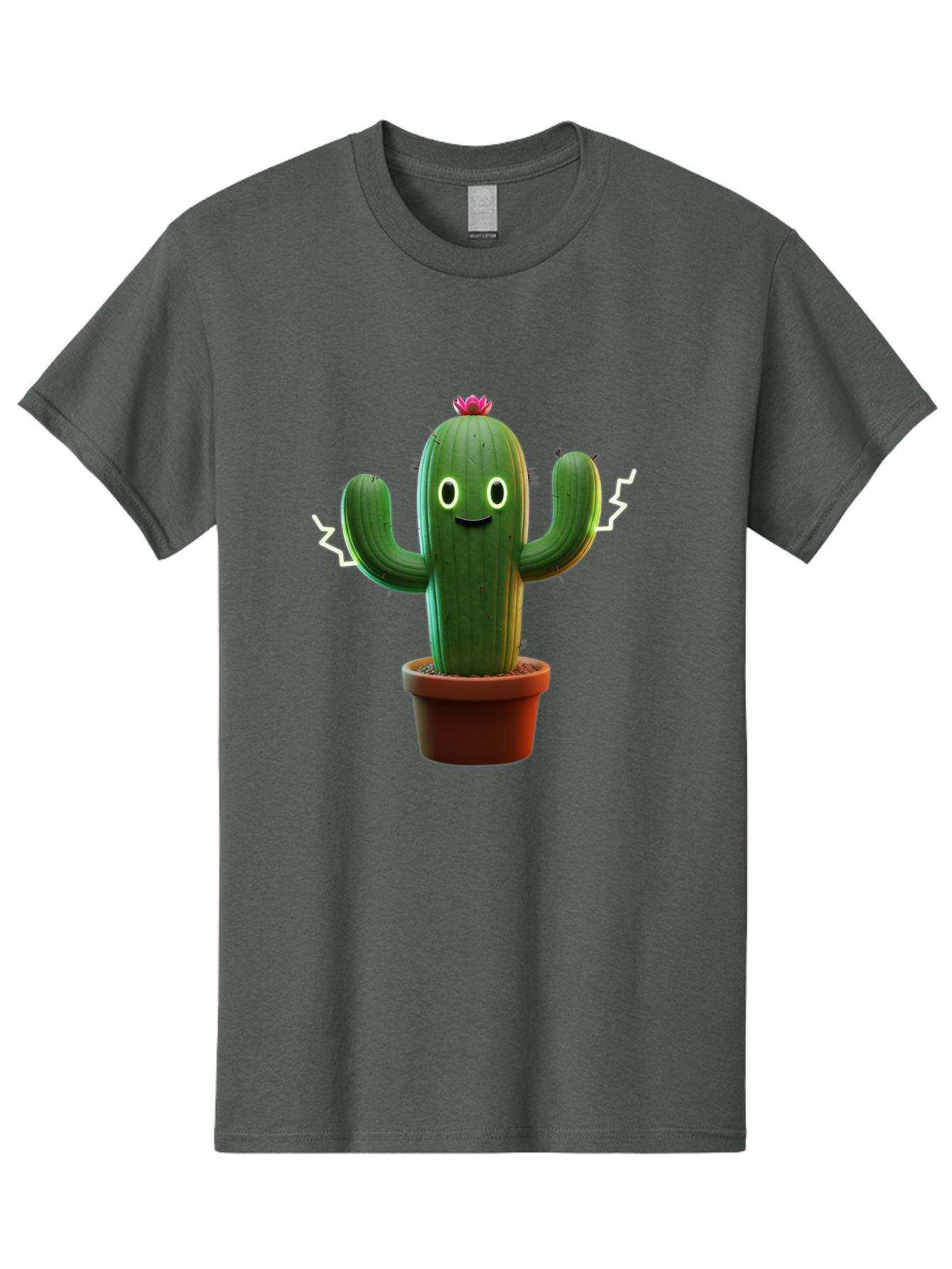 Cactus-6 Men'S Graphic Tee, 100% Cotton, Comfortable Casual Summer Wear, Machine Washable, Cartoon Cactus, Happy Cactus, Cactus Character, Potted Cactus, Desert Plant, Kawaii Cactus, Cactus With Face, Glowing Eyes, Cute Cactus, Funny Cactus Bac728 8