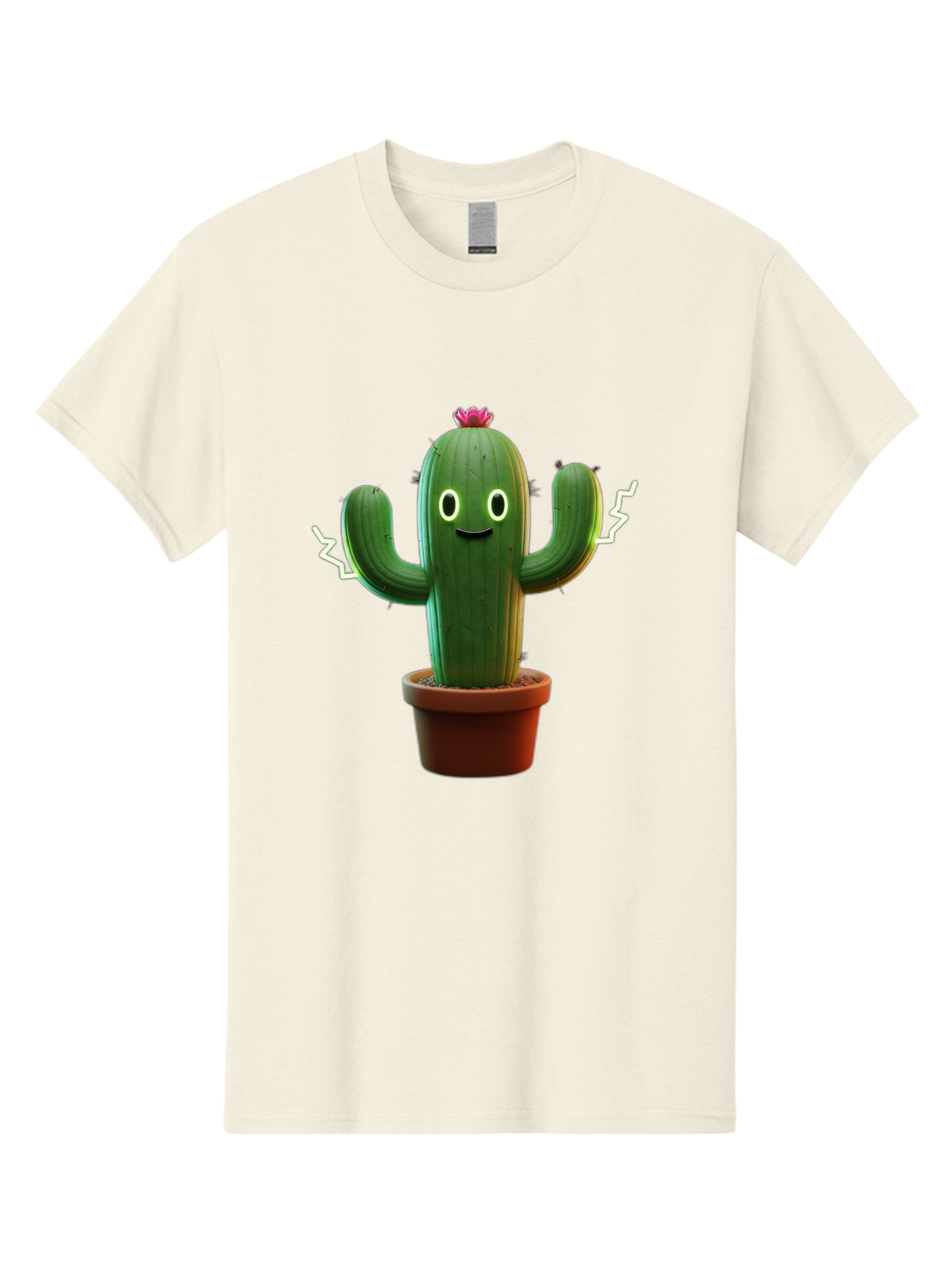 Cactus-6 Men'S Graphic Tee, 100% Cotton, Comfortable Casual Summer Wear, Machine Washable, Cartoon Cactus, Happy Cactus, Cactus Character, Potted Cactus, Desert Plant, Kawaii Cactus, Cactus With Face, Glowing Eyes, Cute Cactus, Funny Cactus Bac728 10