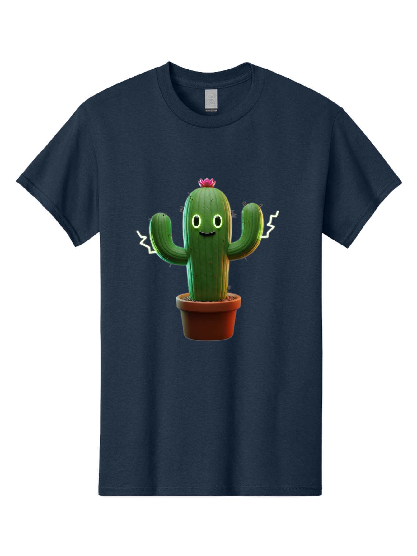 Cactus-6 Men'S Graphic Tee, 100% Cotton, Comfortable Casual Summer Wear, Machine Washable, Cartoon Cactus, Happy Cactus, Cactus Character, Potted Cactus, Desert Plant, Kawaii Cactus, Cactus With Face, Glowing Eyes, Cute Cactus, Funny Cactus Bac728 14