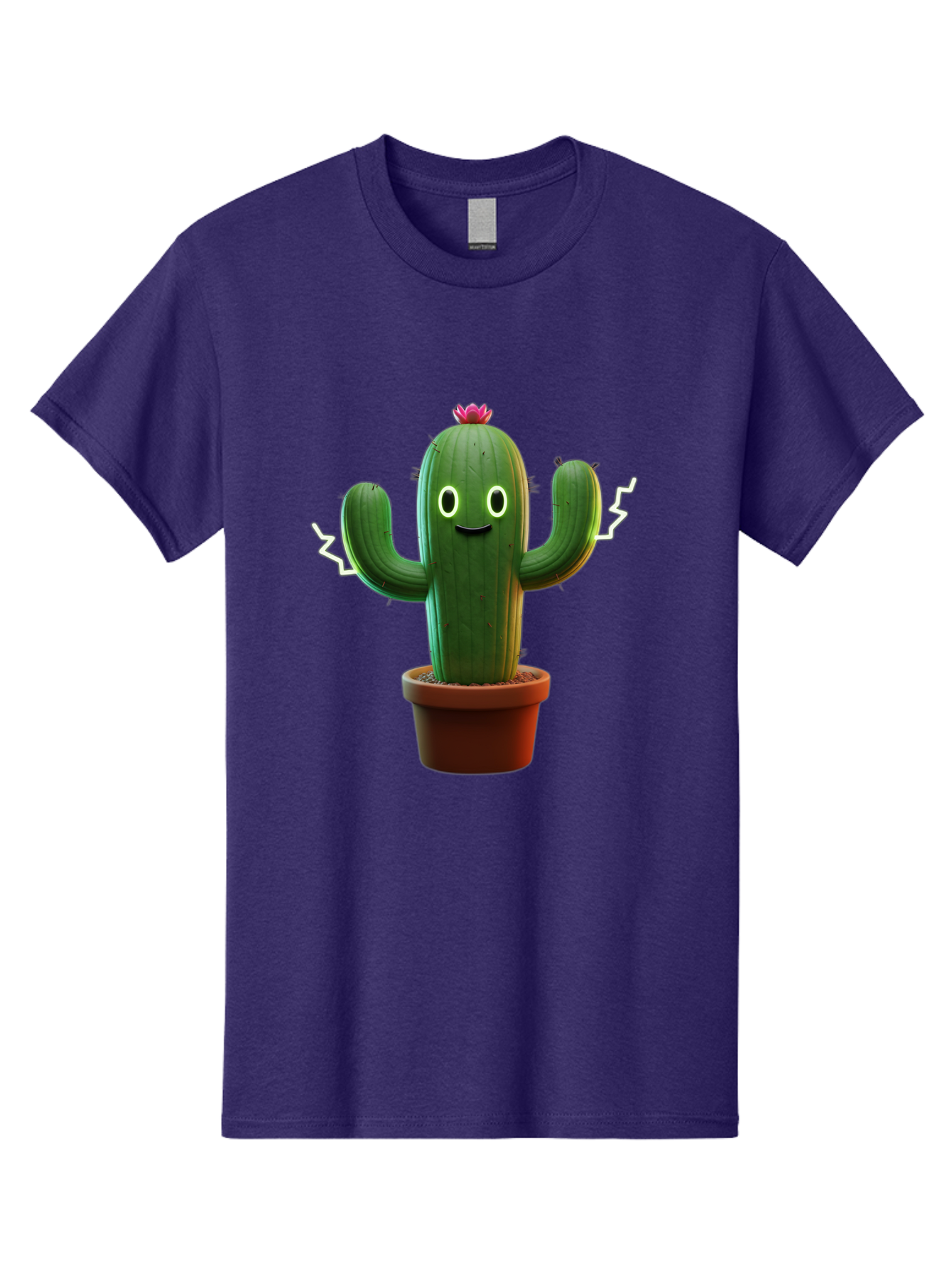 Cactus-6 Men'S Graphic Tee, 100% Cotton, Comfortable Casual Summer Wear, Machine Washable, Cartoon Cactus, Happy Cactus, Cactus Character, Potted Cactus, Desert Plant, Kawaii Cactus, Cactus With Face, Glowing Eyes, Cute Cactus, Funny Cactus Bac728 7