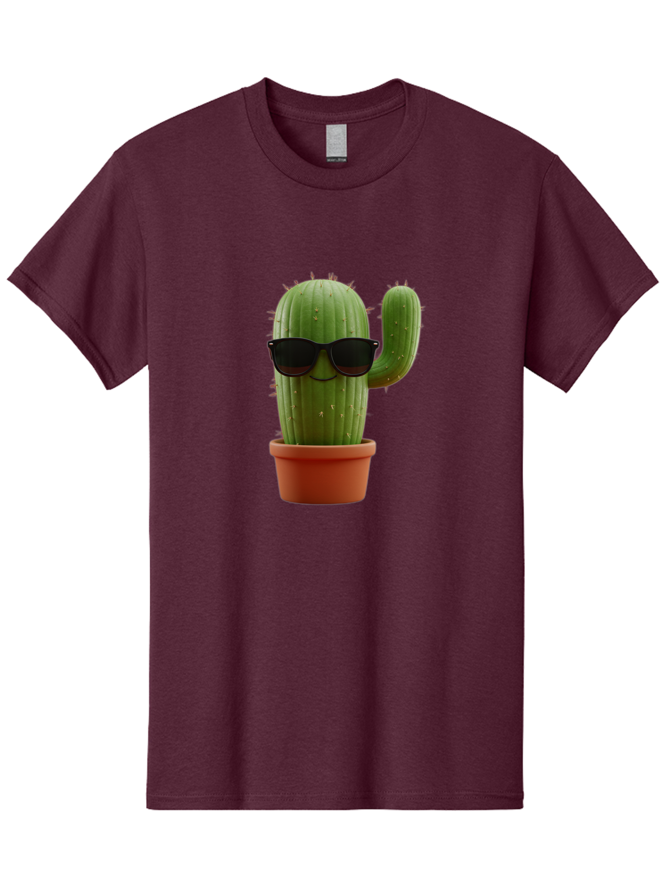 Cactus-Sunglasses Men'S Graphic Tee, 100% Cotton, Comfortable Casual Summer Wear, Machine Washable, Cactus Wearing Sunglasses, Potted Cactus, Cool Cactus, Trendy Plant, Cactus With Shades, Funny Cactus, Modern Decor, Quirky Decoration Bac755 12