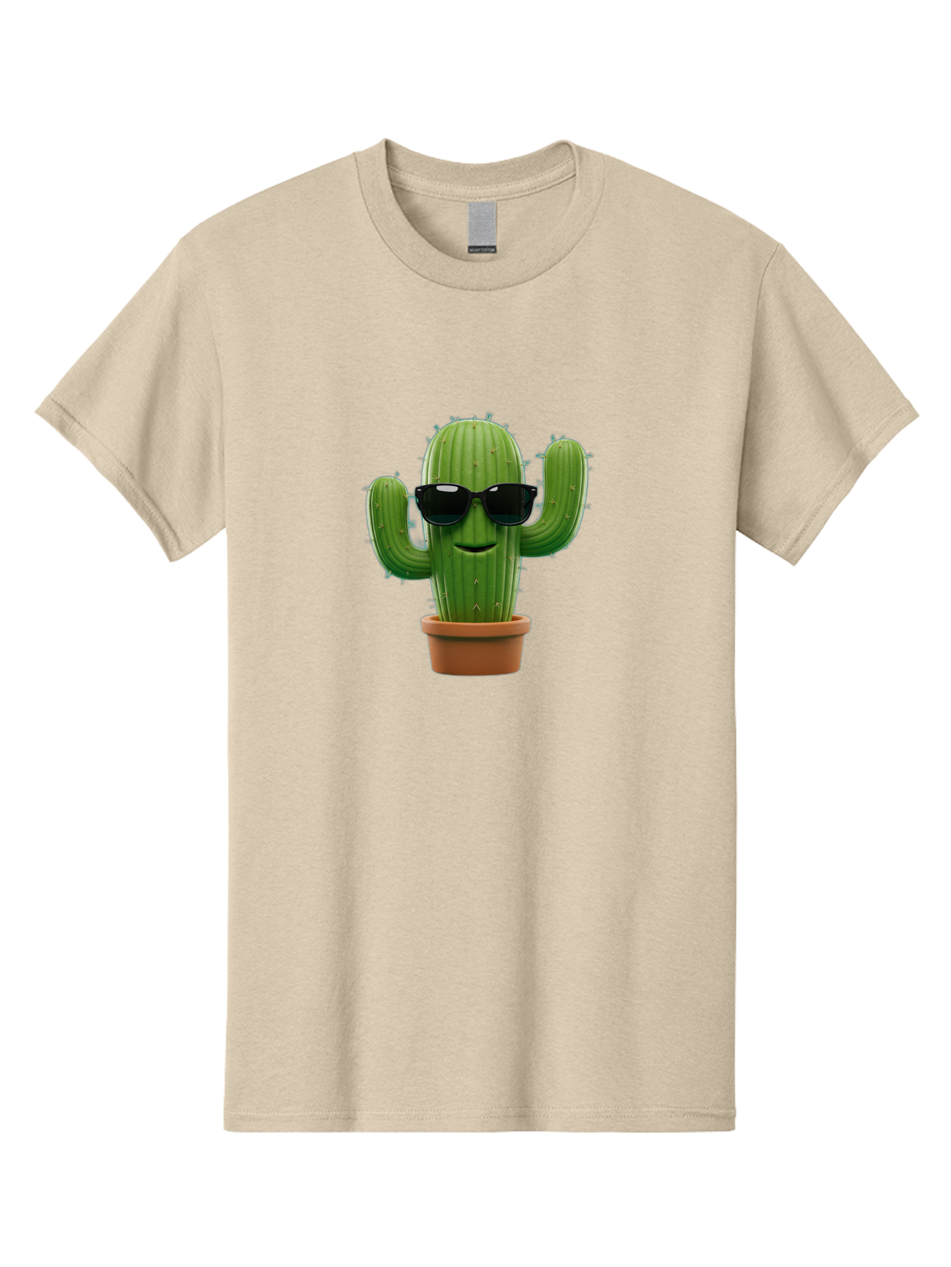 Cactus-With-Sunglasses-1 Men'S Graphic Tee, 100% Cotton, Comfortable Casual Summer Wear, Machine Washable, Cartoon Cactus, Potted Cactus, Sunglasses On Cactus, Cactus Character, Fun Cactus, Quirky Plant, Desert Plant, Funny Cactus, Bac764 11