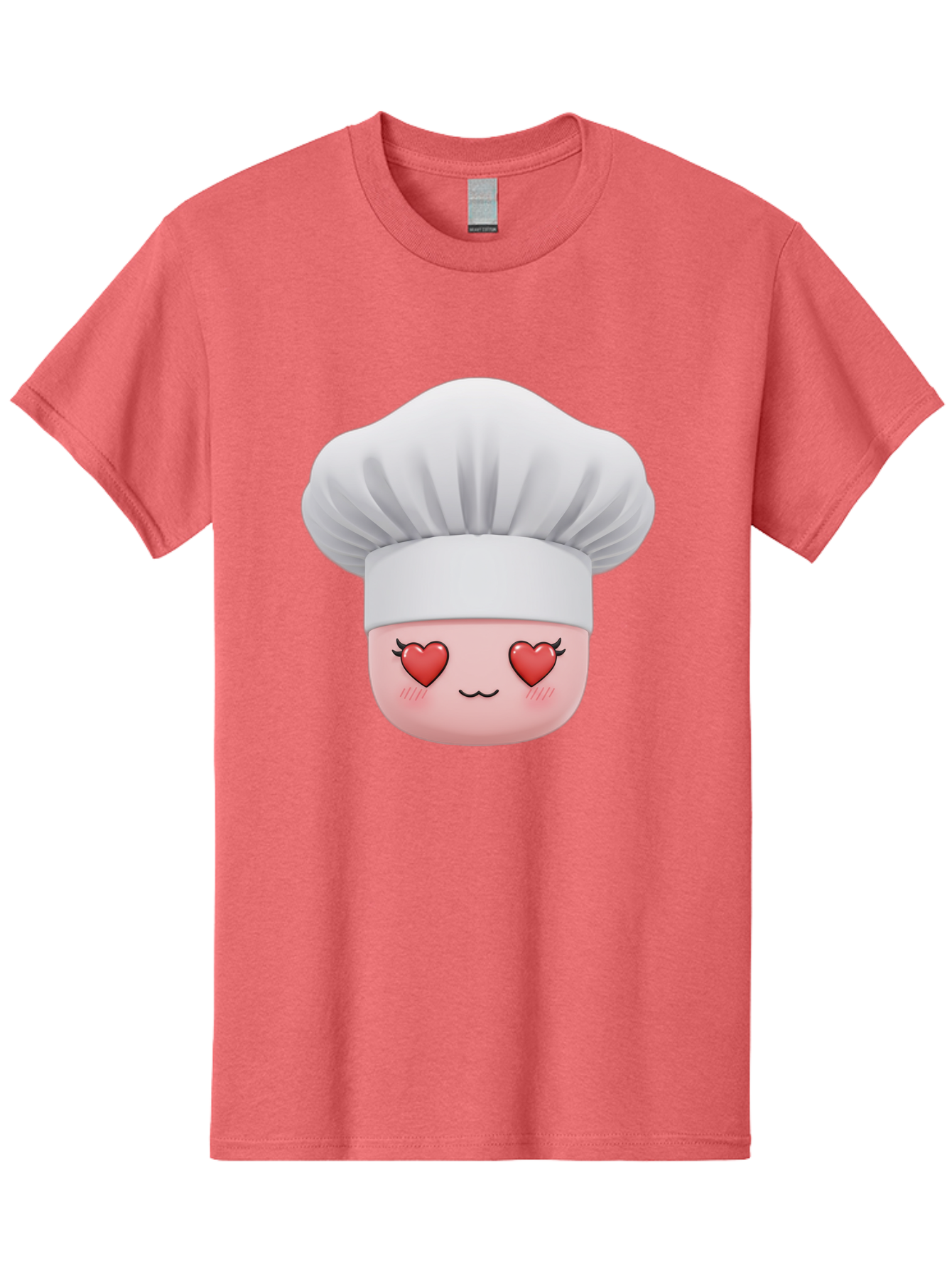 Chef-Emoji Men'S Graphic Tee, 100% Cotton, Comfortable Casual Summer Wear, Machine Washable, Cartoon Chef Hat, Chef Emoji, Cute Chef Face, Heart Eyes, Cooking Love, Culinary Passion, Adorable Character, Facial Expression, Cartoon Style Bac819 7