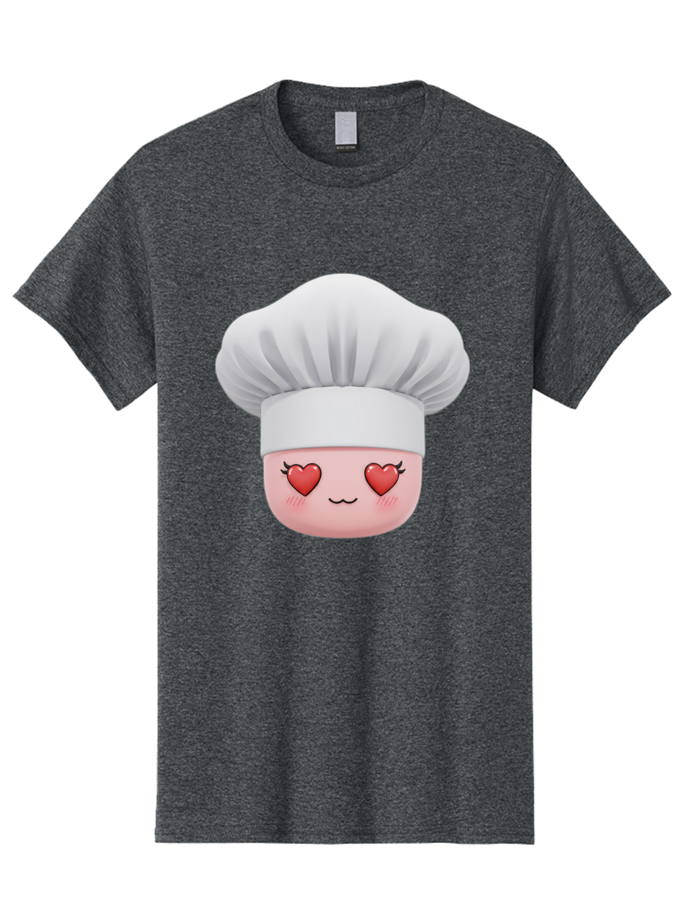 Chef-Emoji Men'S Graphic Tee, 100% Cotton, Comfortable Casual Summer Wear, Machine Washable, Cartoon Chef Hat, Chef Emoji, Cute Chef Face, Heart Eyes, Cooking Love, Culinary Passion, Adorable Character, Facial Expression, Cartoon Style Bac819 1