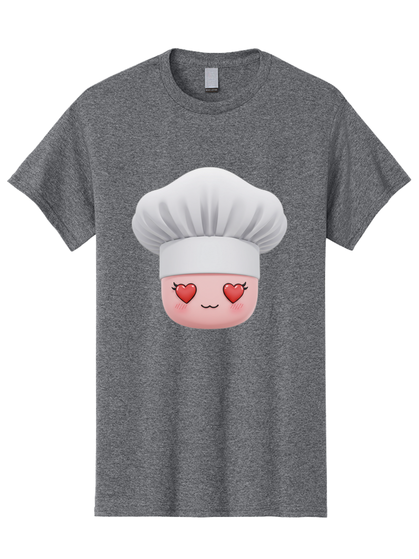 Chef-Emoji Men'S Graphic Tee, 100% Cotton, Comfortable Casual Summer Wear, Machine Washable, Cartoon Chef Hat, Chef Emoji, Cute Chef Face, Heart Eyes, Cooking Love, Culinary Passion, Adorable Character, Facial Expression, Cartoon Style Bac819 2