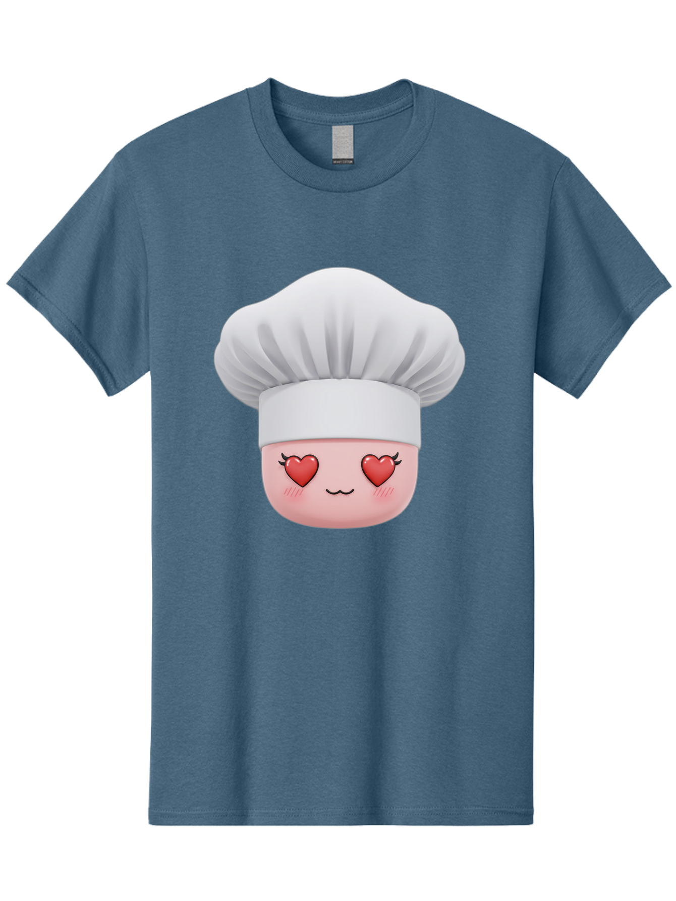 Chef-Emoji Men'S Graphic Tee, 100% Cotton, Comfortable Casual Summer Wear, Machine Washable, Cartoon Chef Hat, Chef Emoji, Cute Chef Face, Heart Eyes, Cooking Love, Culinary Passion, Adorable Character, Facial Expression, Cartoon Style Bac819 4